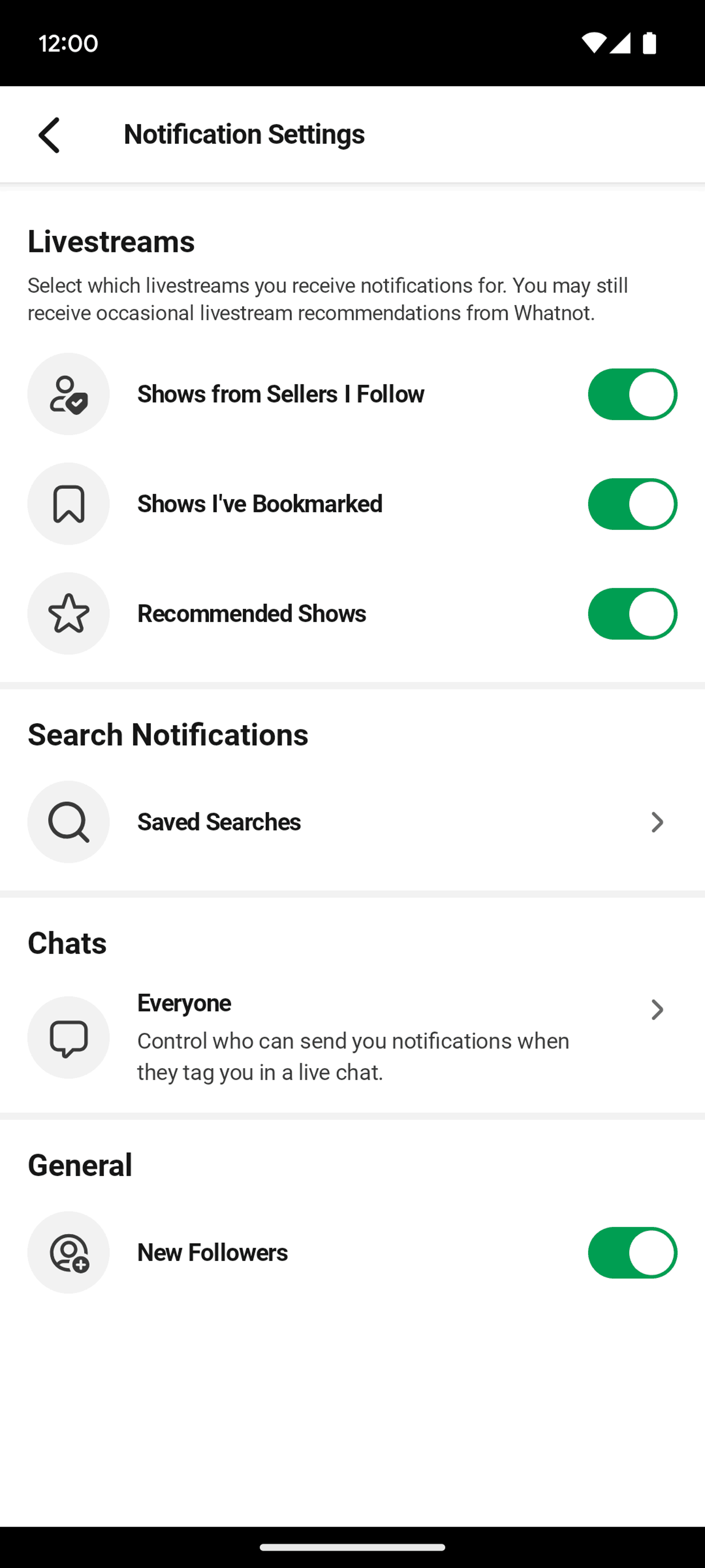 Whatnot Android Shopping interface screenshot 22