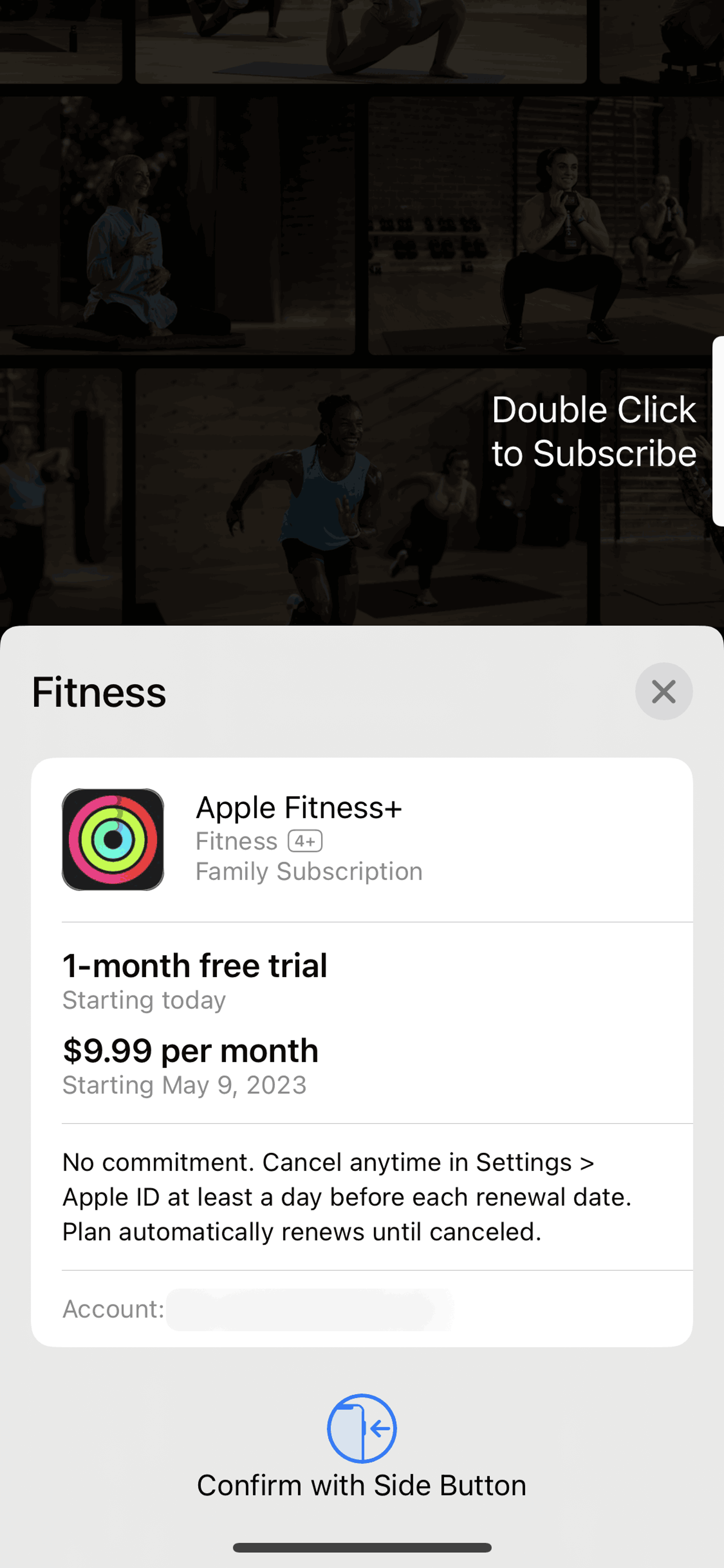 Subscribing to Apple Fitness+ on Apple Fitness (ios) screen 2