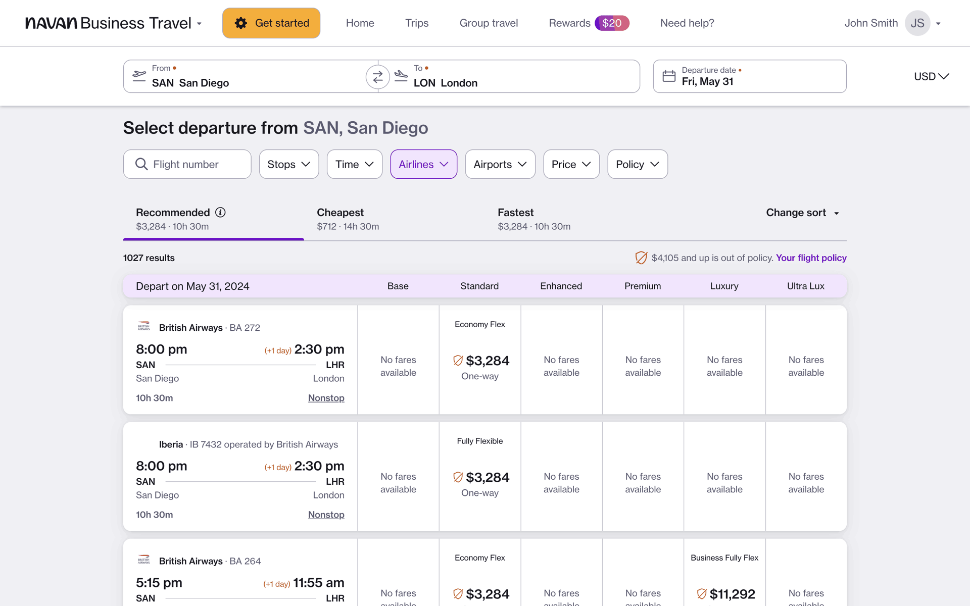 Navan Web Business interface screenshot 12