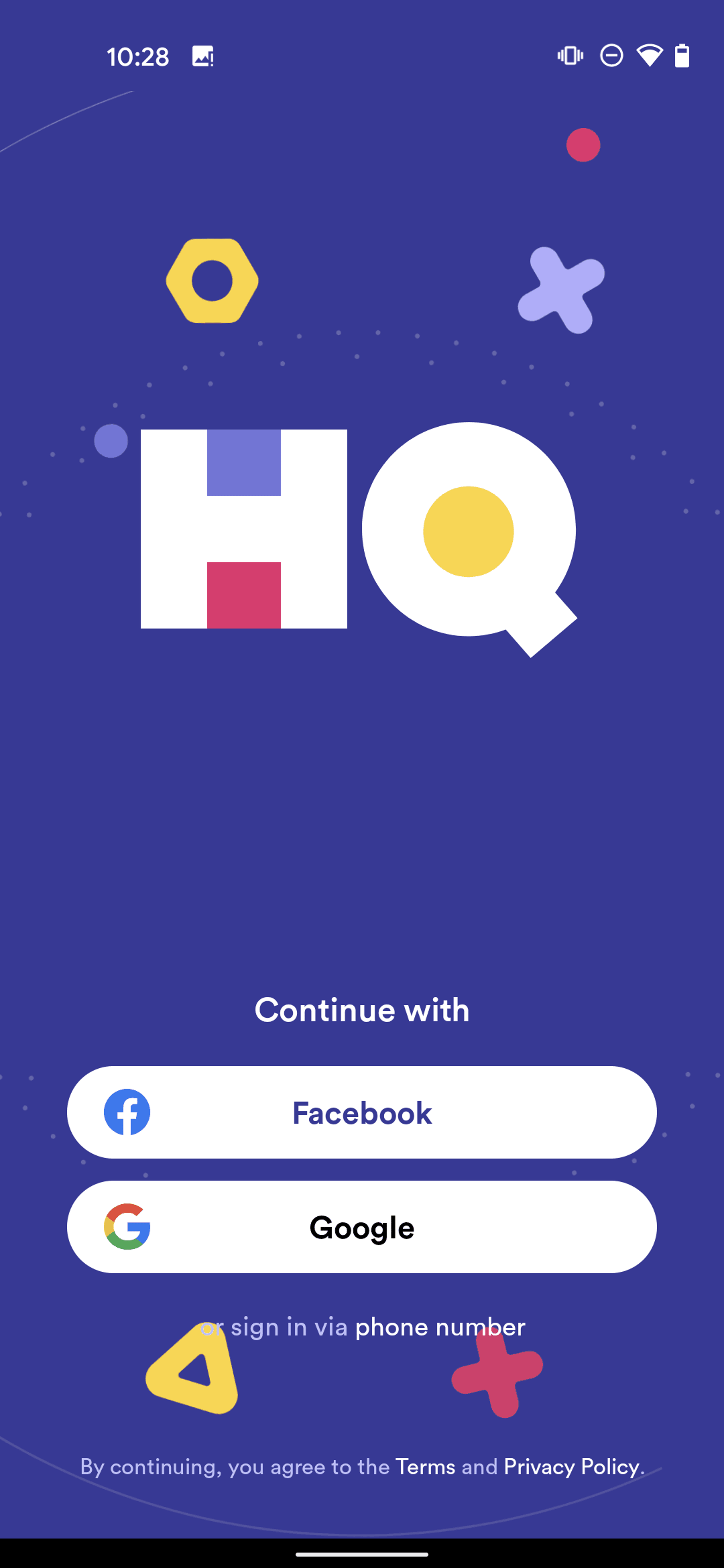 HQ Trivia Android Entertainment interface screenshot 1