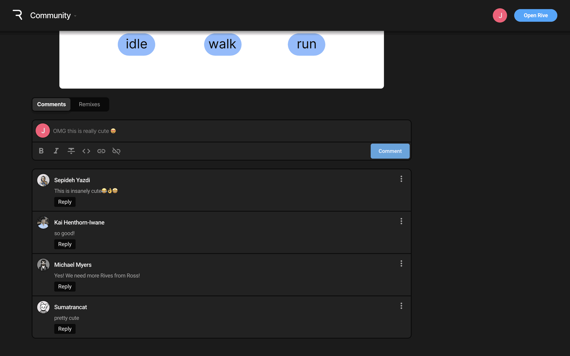 Rive Web Graphics & Design interface screenshot 19