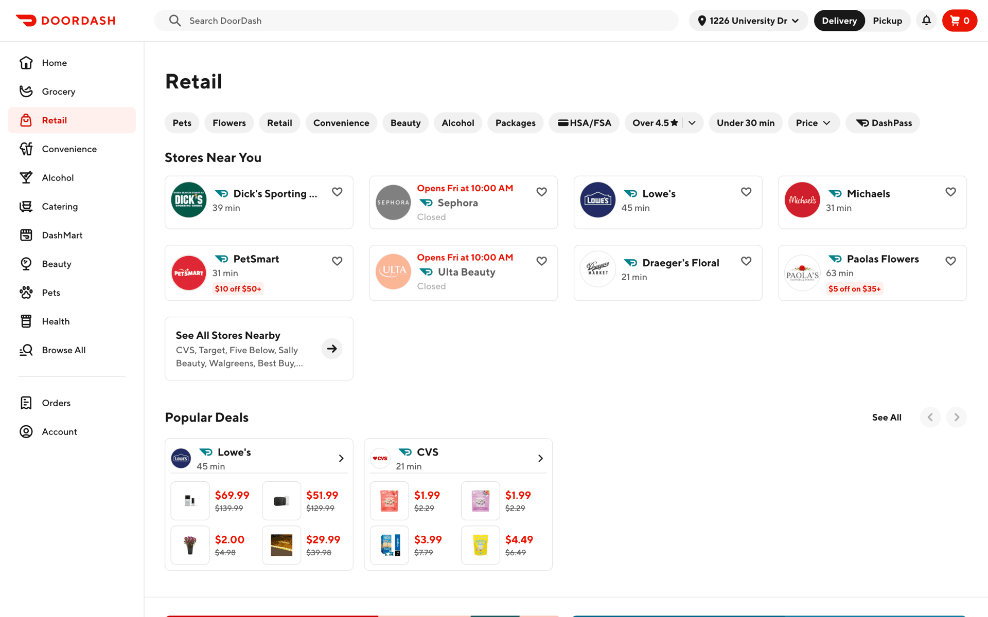 DoorDash Web Shopping interface screenshot 17