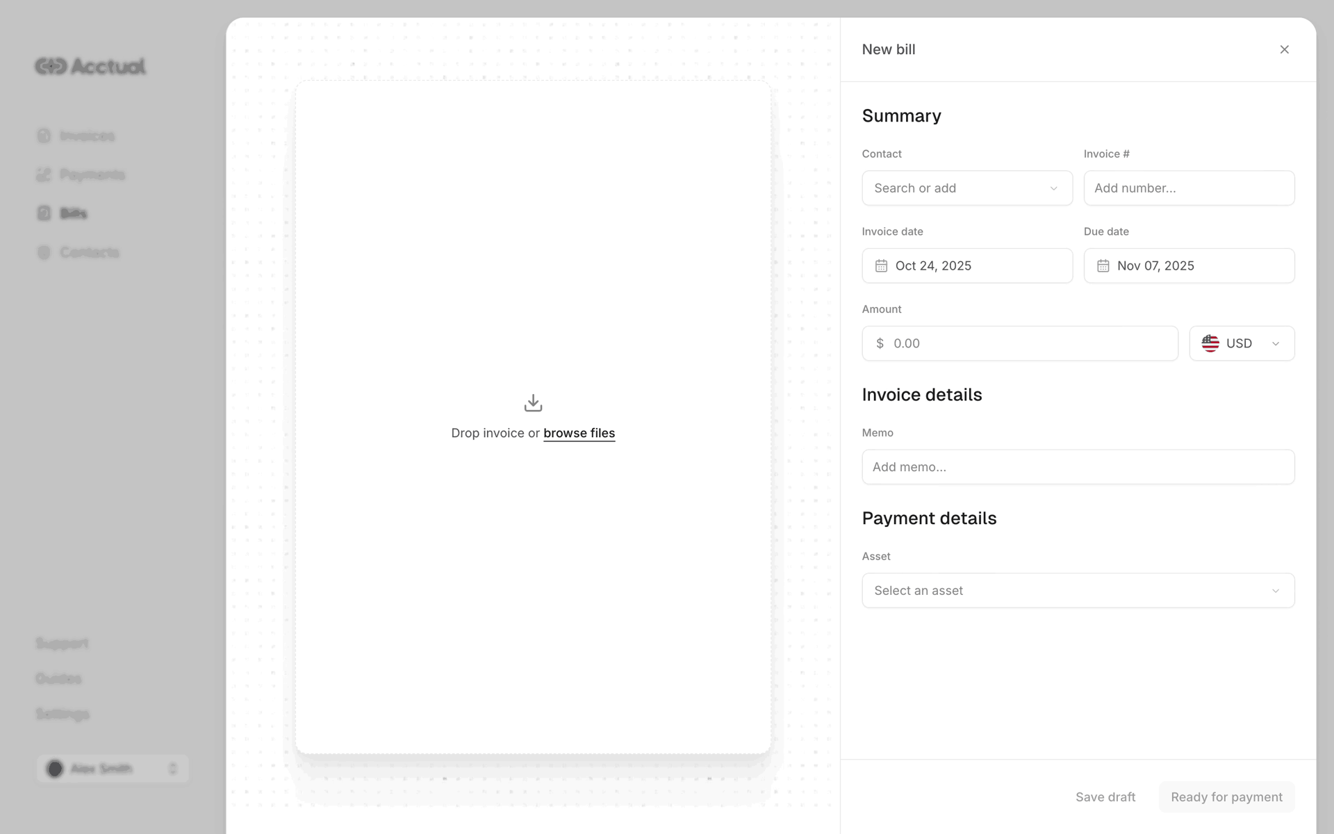 Acctual Web Finance interface screenshot 7