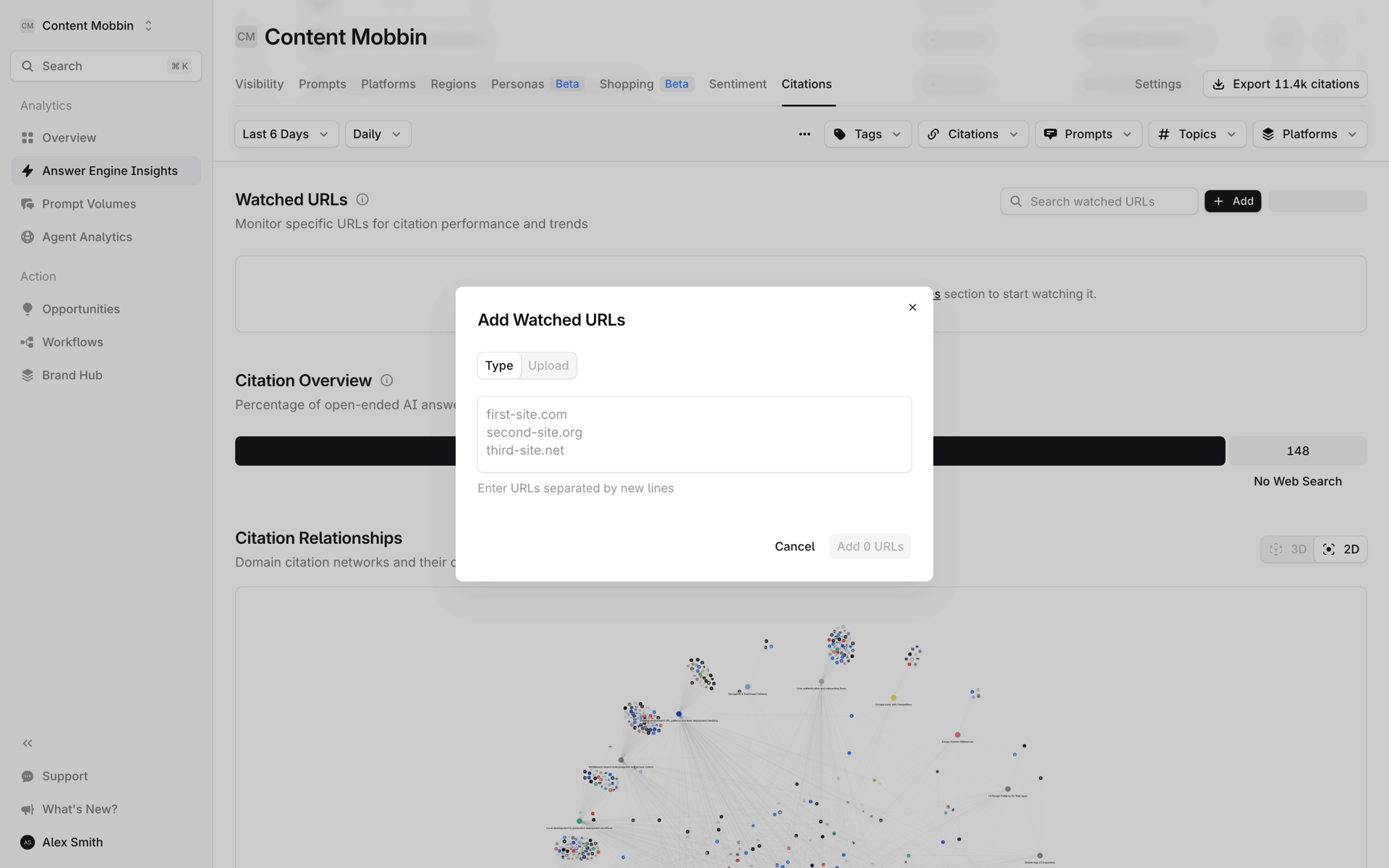 Profound Web AI interface screenshot 11