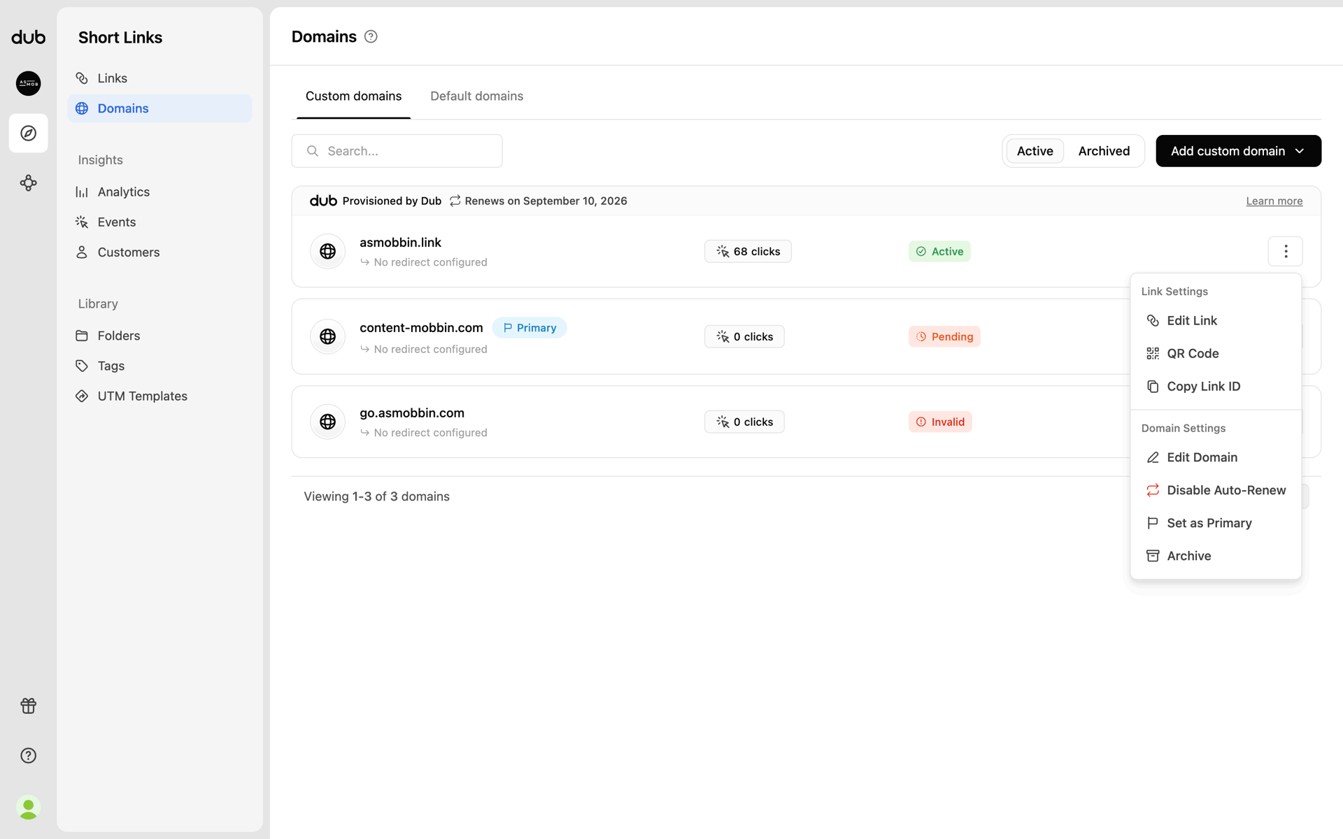 Dub Web Business interface screenshot 5