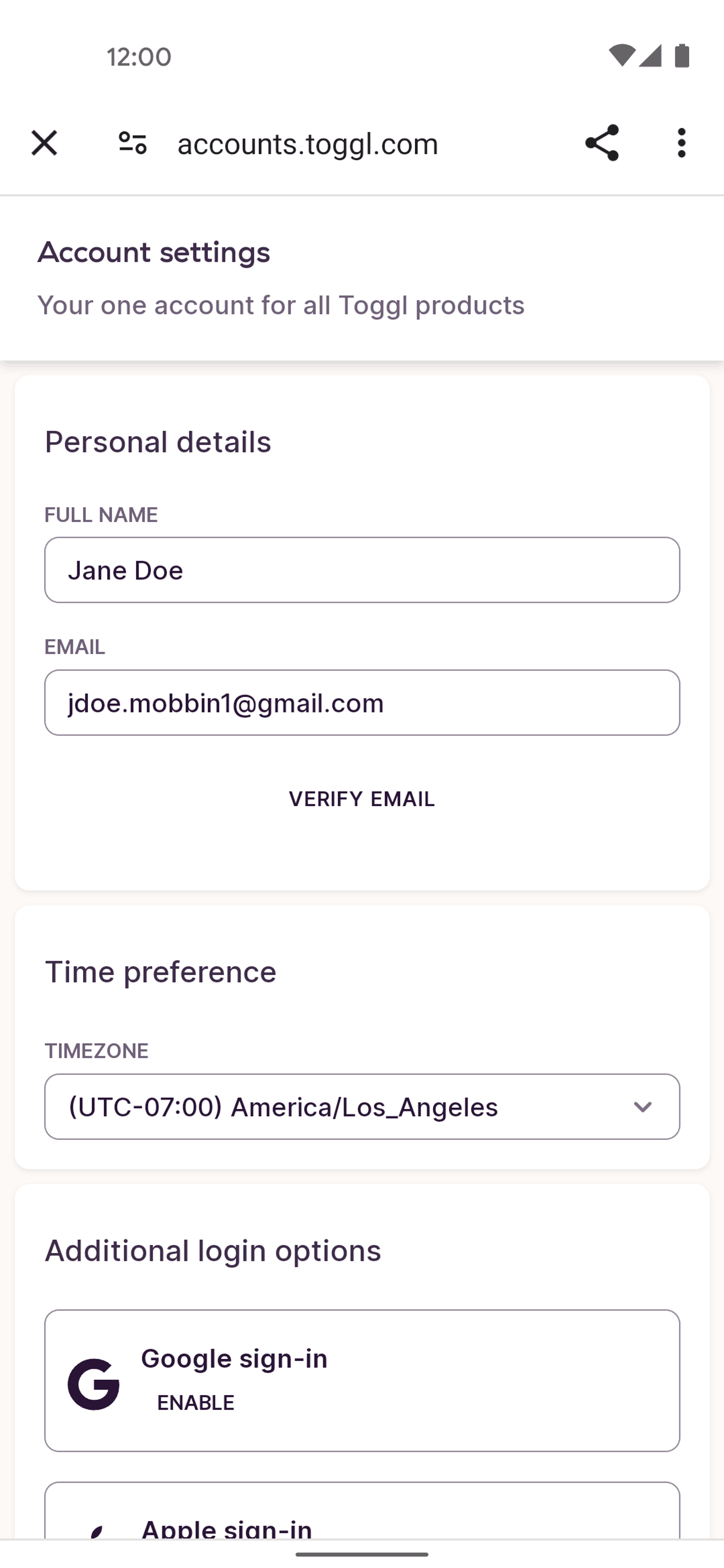 Toggl Track Android Business interface screenshot 16