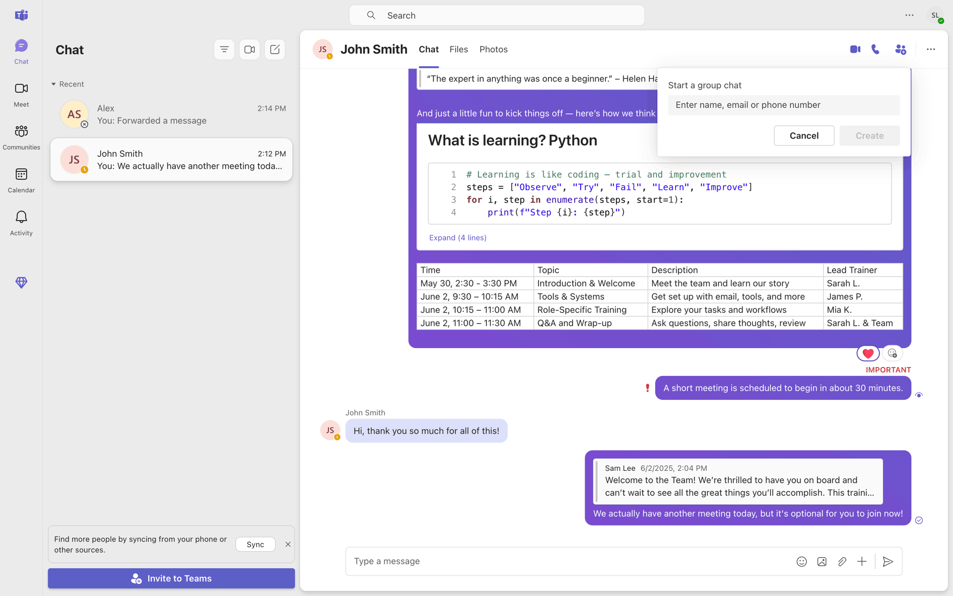 Microsoft Teams Web Business interface screenshot 17