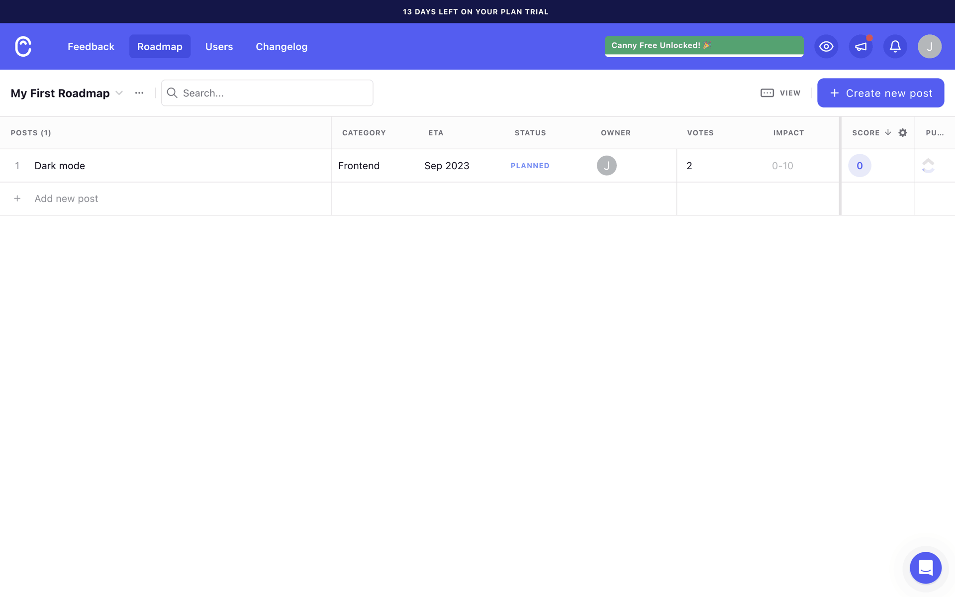 Canny Web Business interface screenshot 23