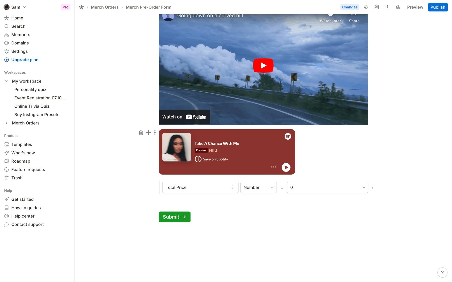 Tally Web Productivity interface screenshot 7