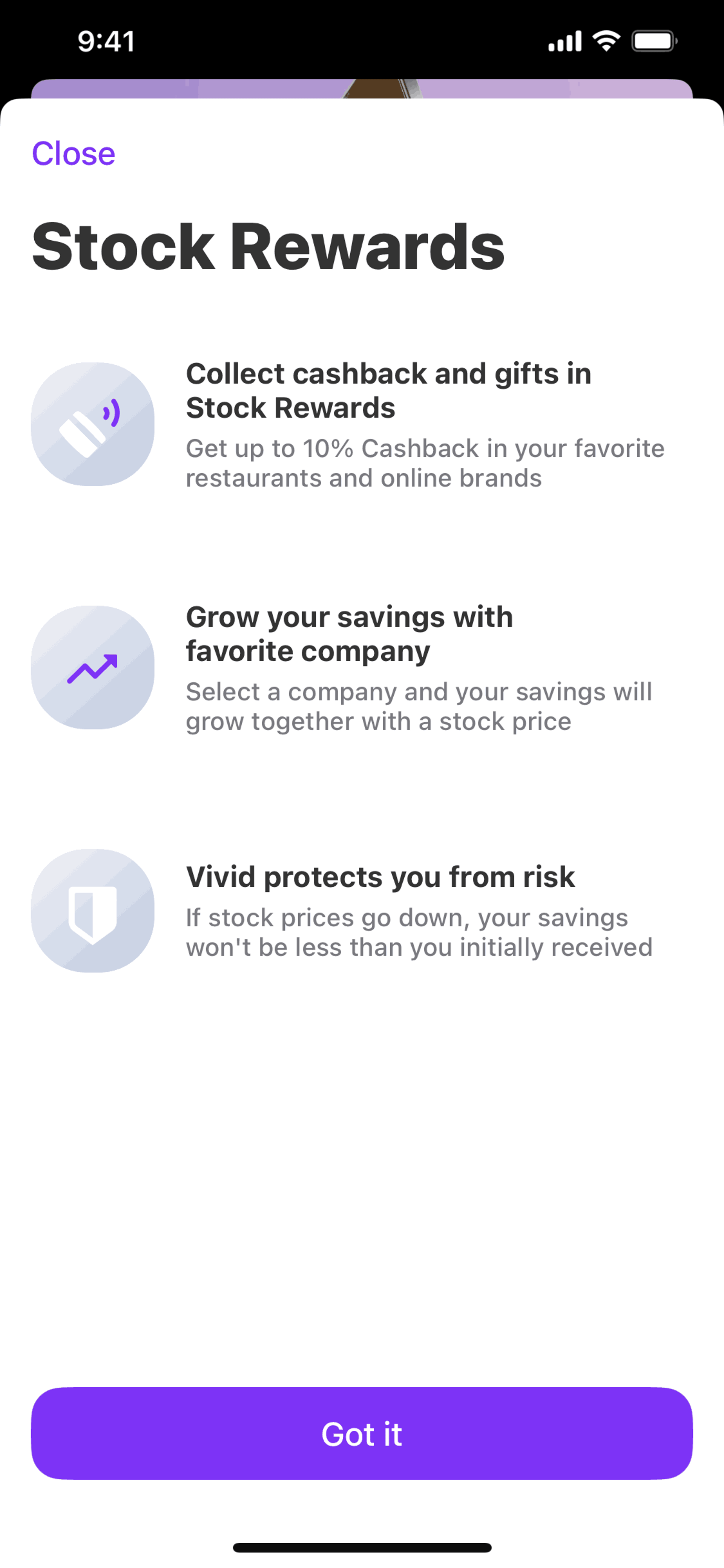 Vivid iOS Finance interface screenshot 24