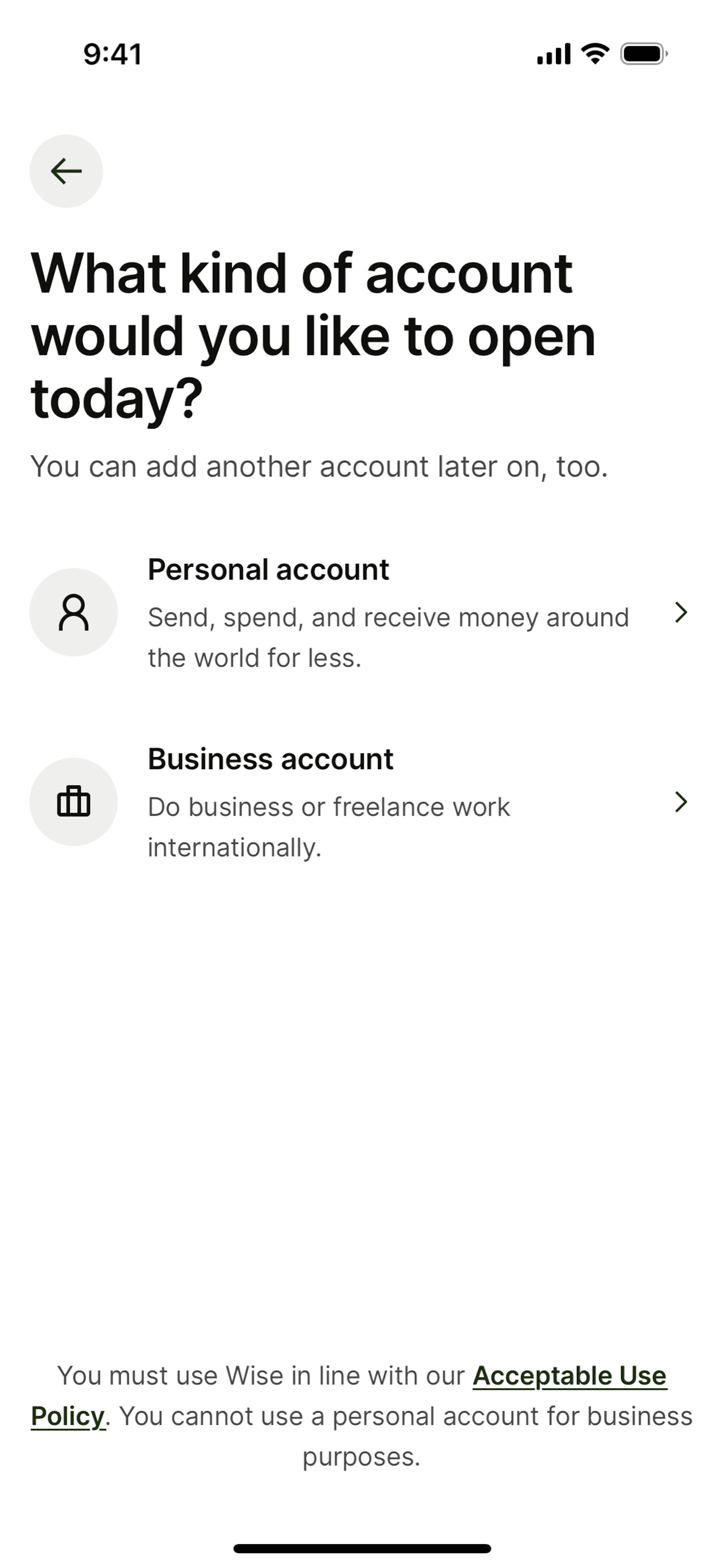 Wise iOS Finance interface screenshot 12