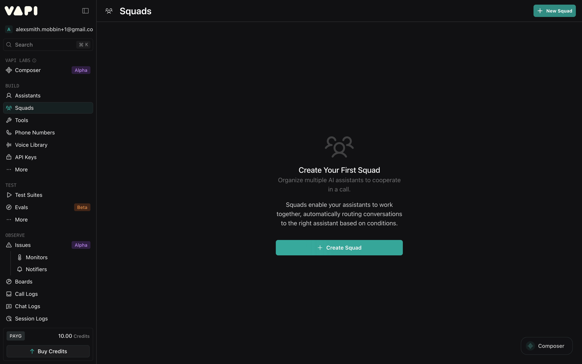 Vapi Web AI interface screenshot 17