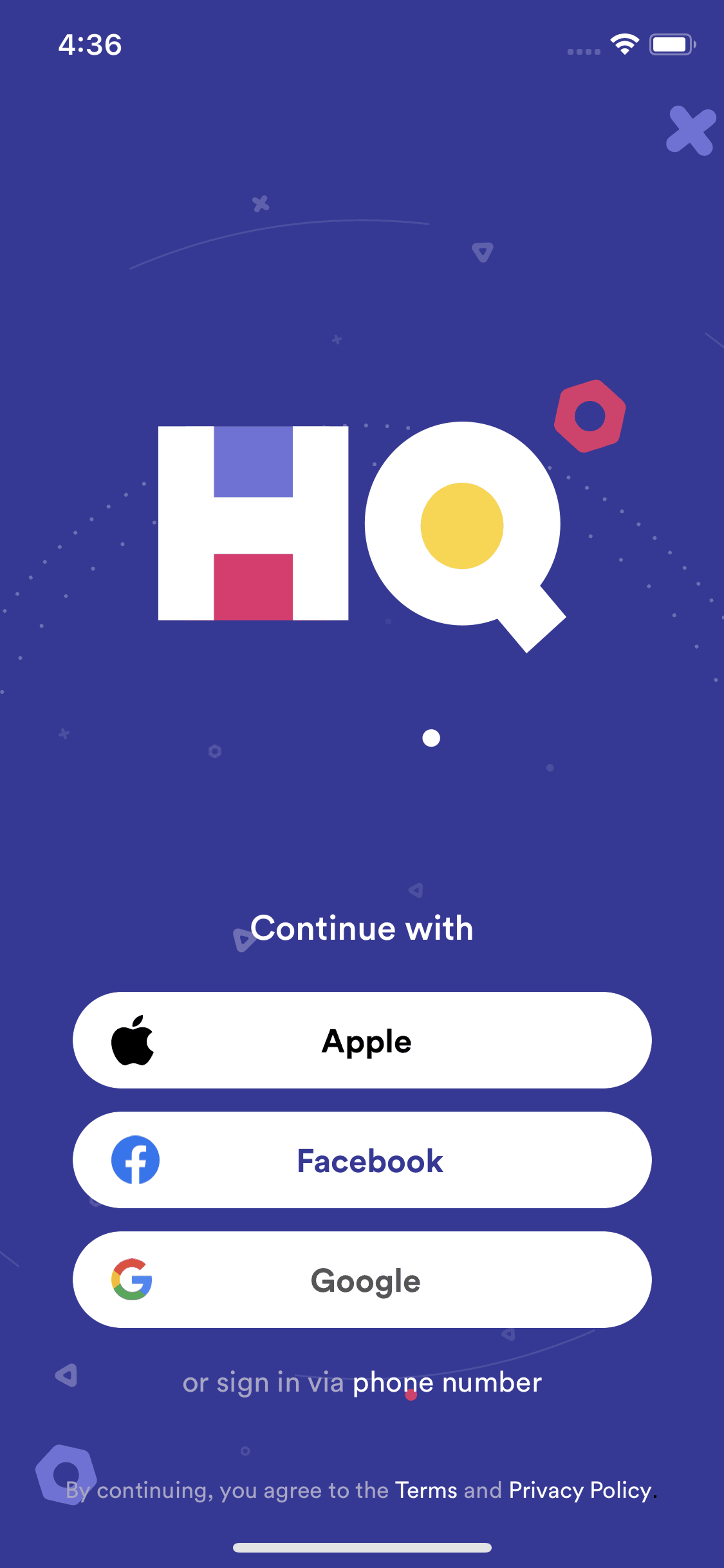 HQ Trivia iOS Entertainment interface screenshot 1