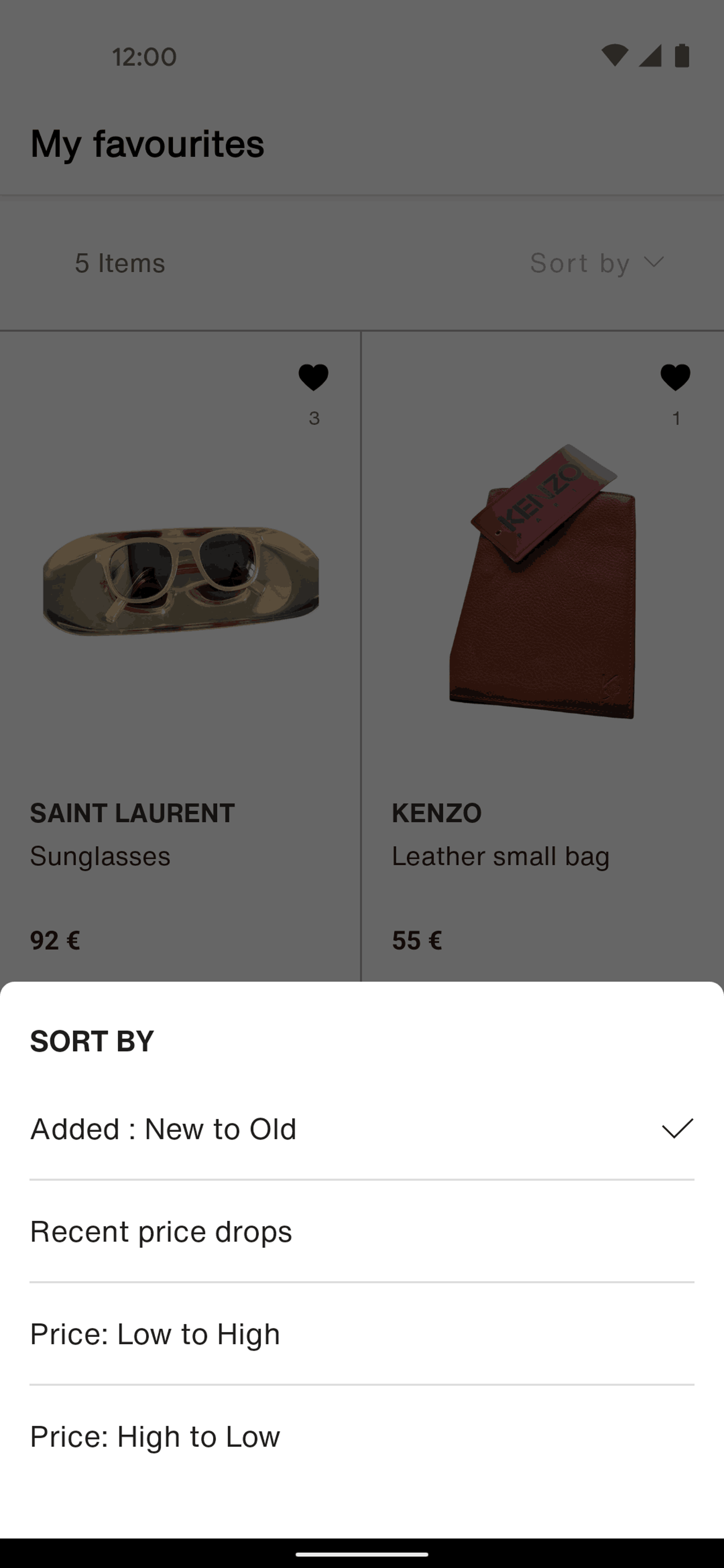 Vestiaire Collective Android Shopping interface screenshot 16