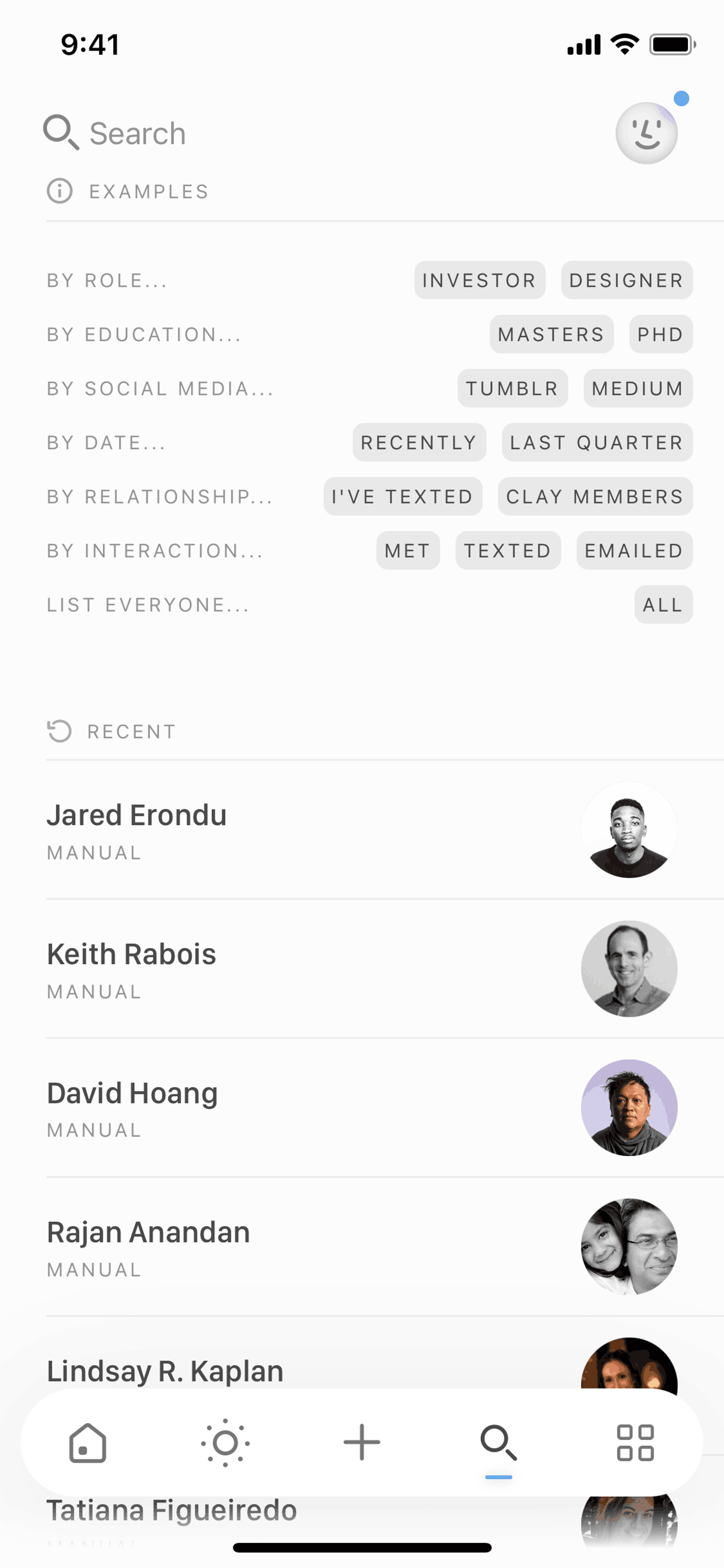 Clay iOS Productivity interface screenshot 4
