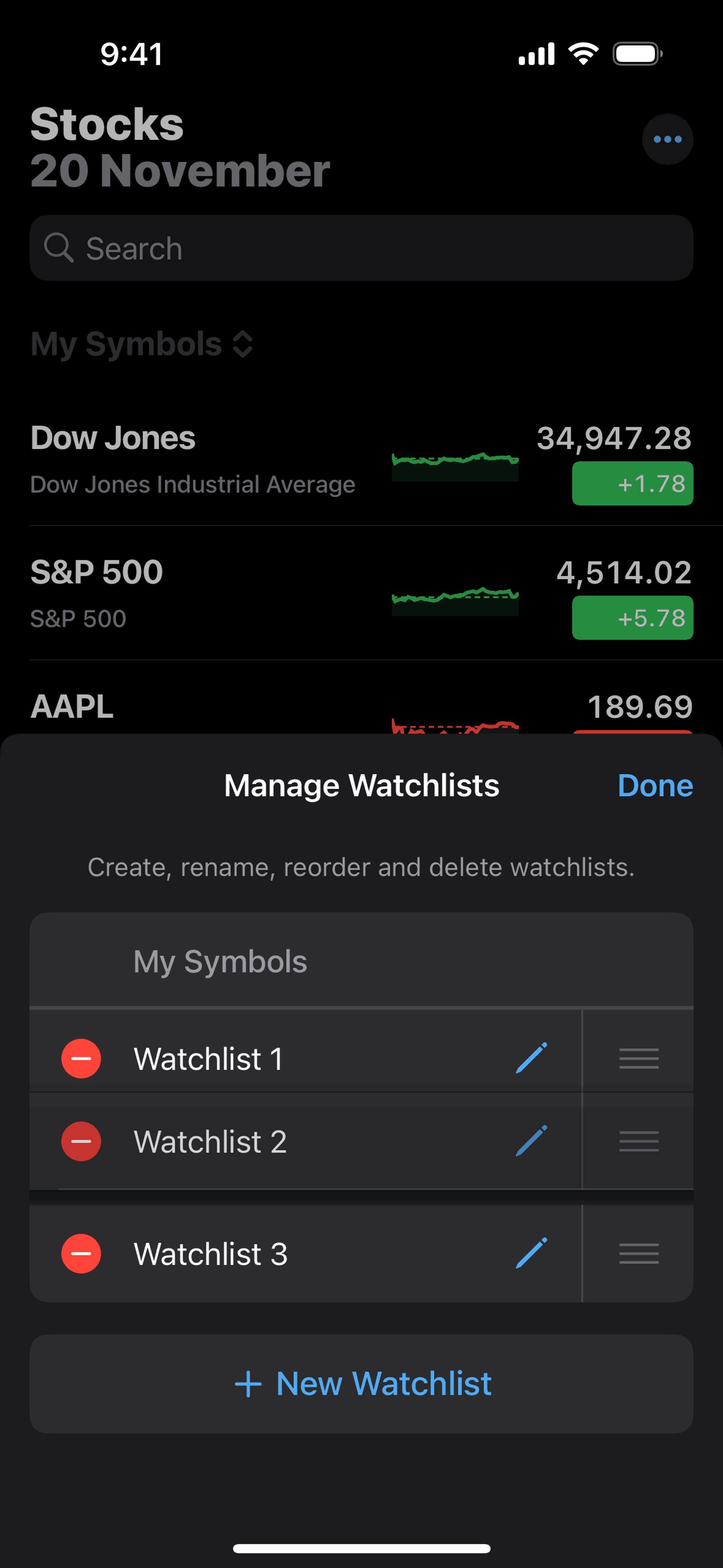 Stocks iOS Finance interface screenshot 19
