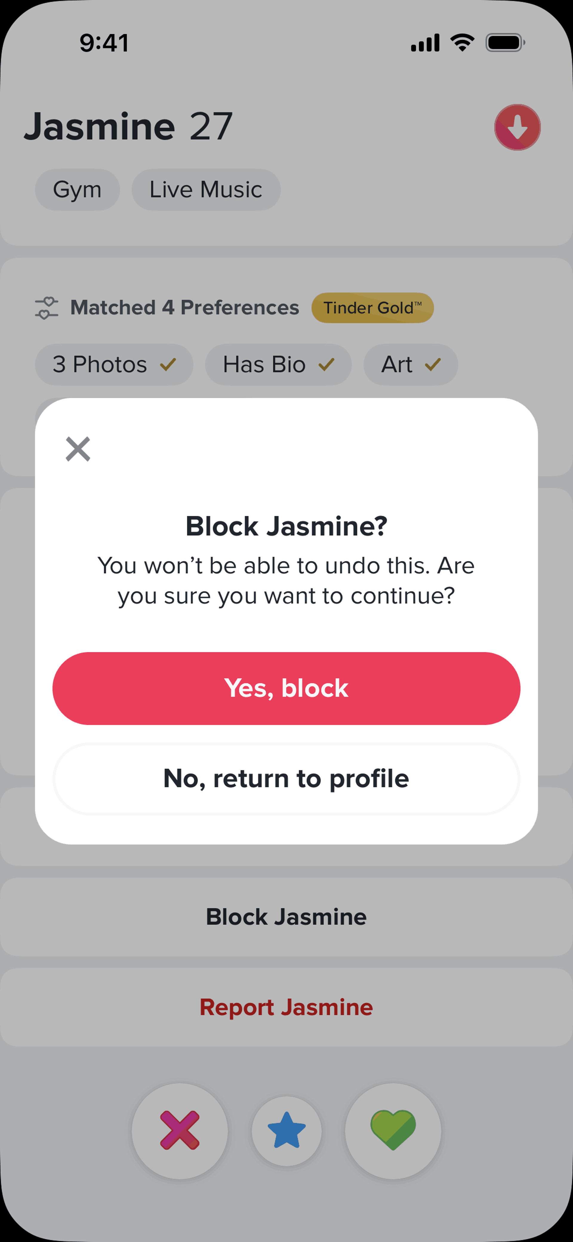 Tinder iOS Social Networking interface screenshot 6