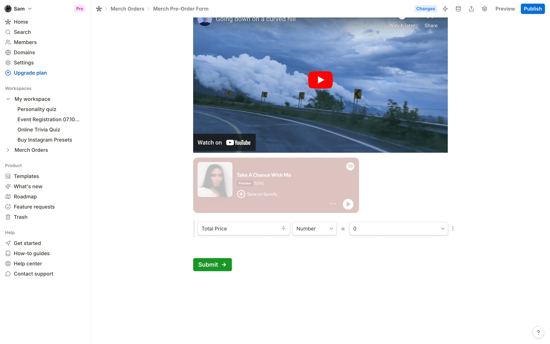 Tally Web Productivity interface screenshot 9