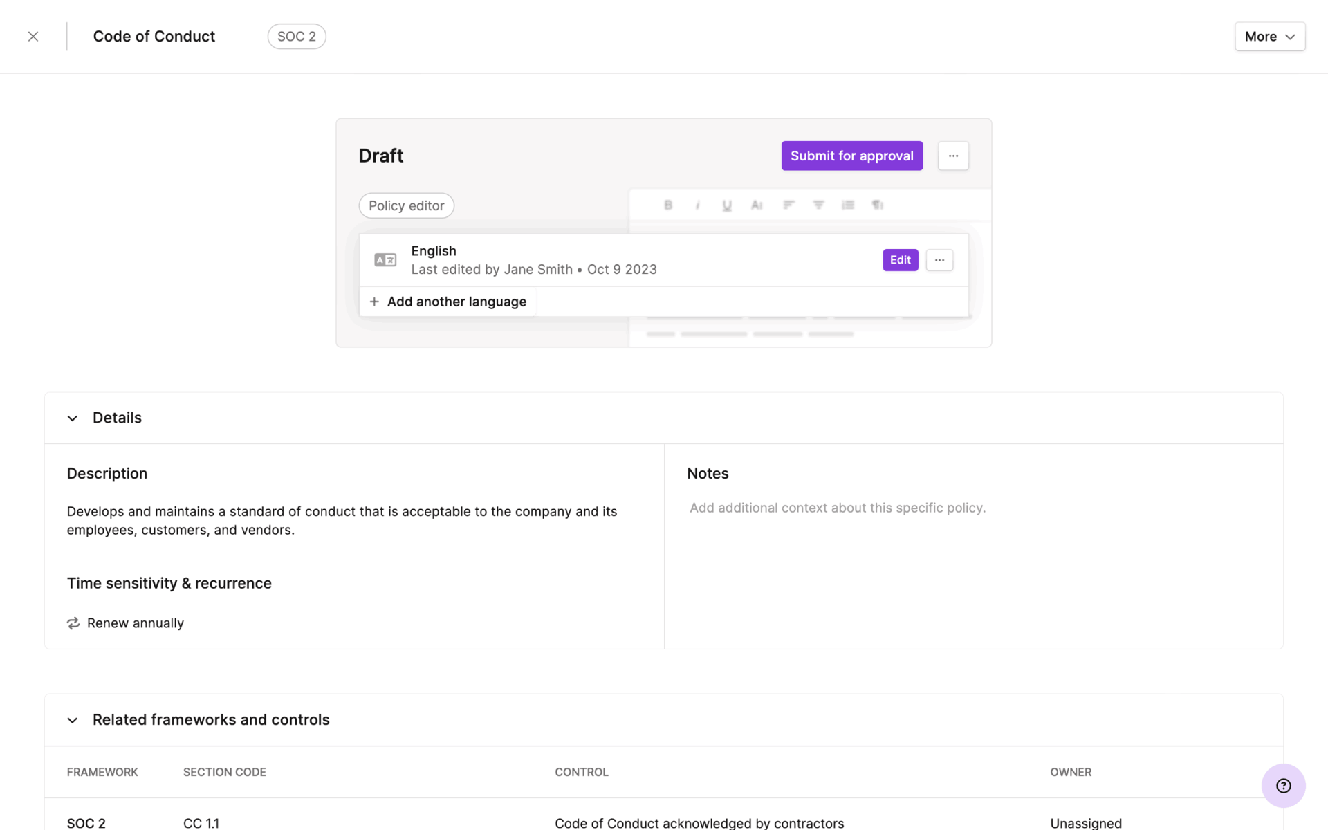 Vanta Web Business interface screenshot 3