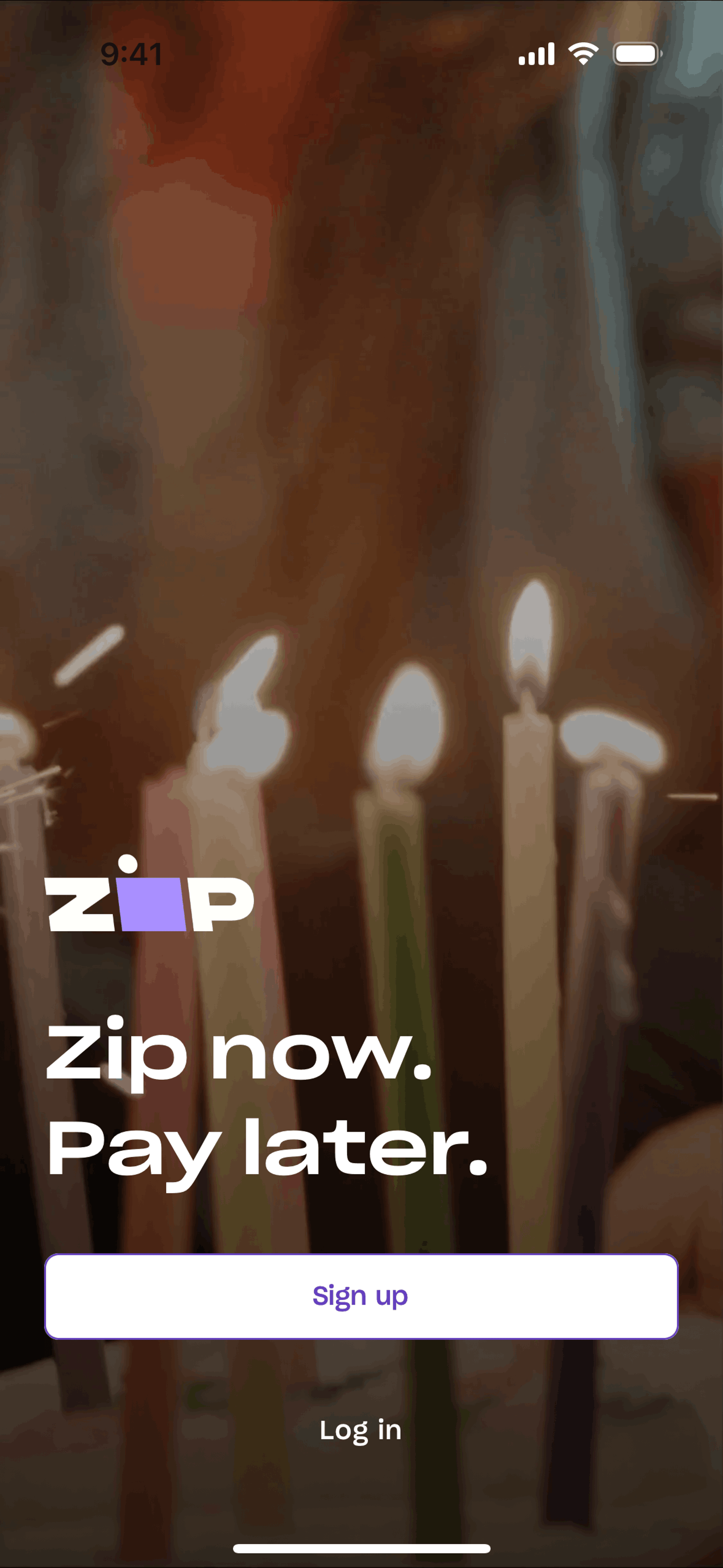 Zip iOS Finance interface screenshot 1