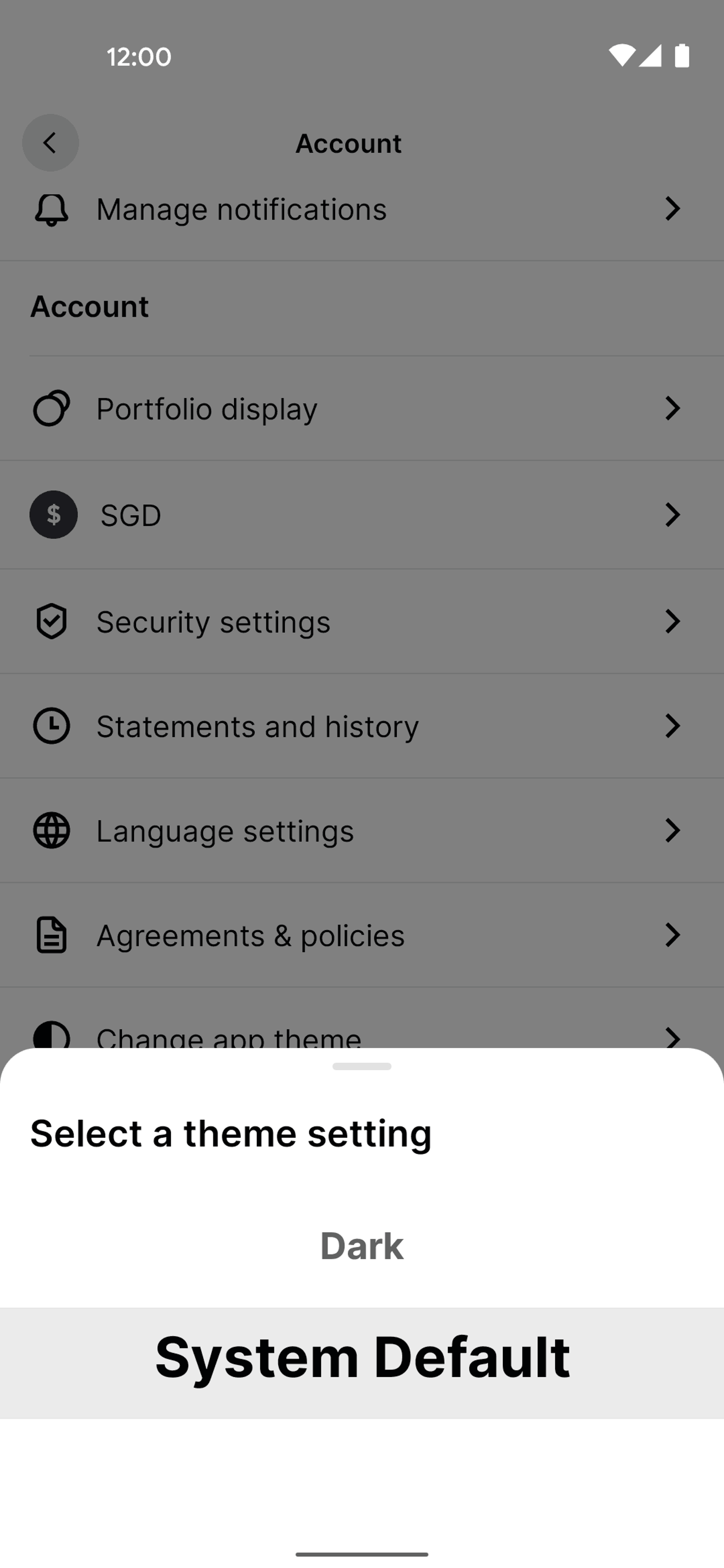 Gemini Android Finance interface screenshot 8