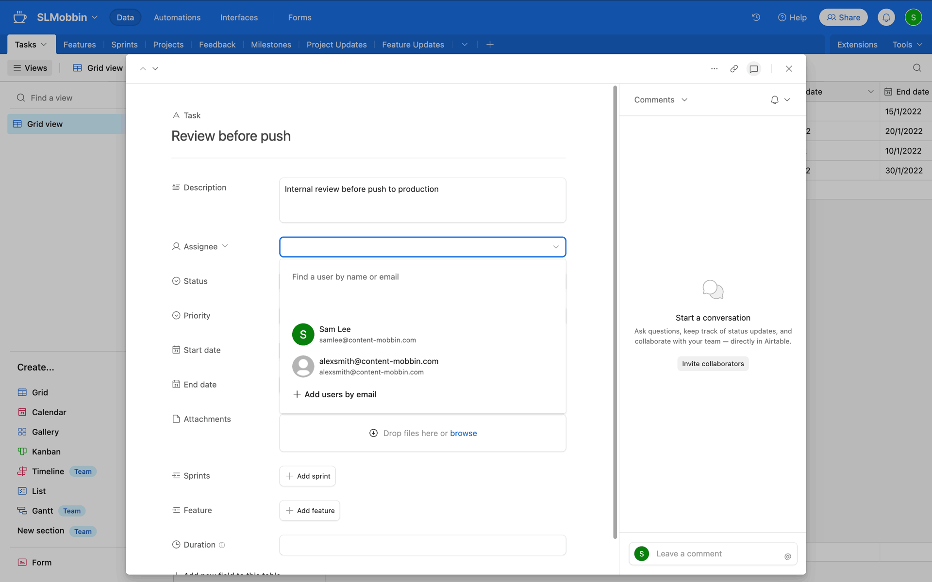 Airtable Web Business interface screenshot 8