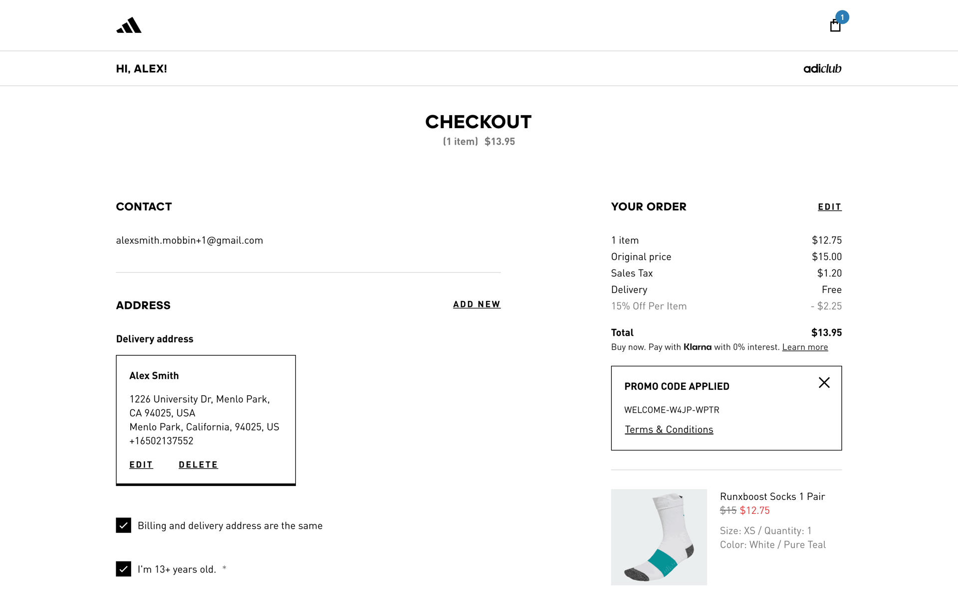 adidas Web Sports interface screenshot 15