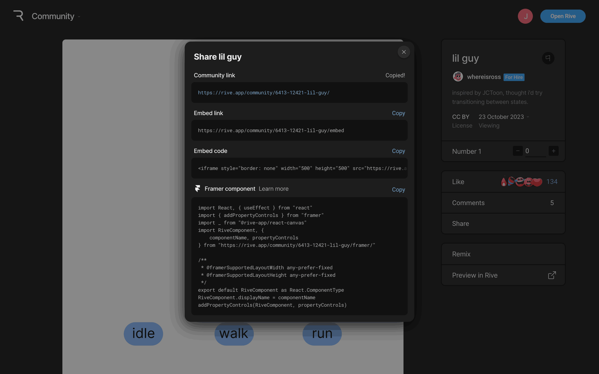 Rive Web Graphics & Design interface screenshot 18