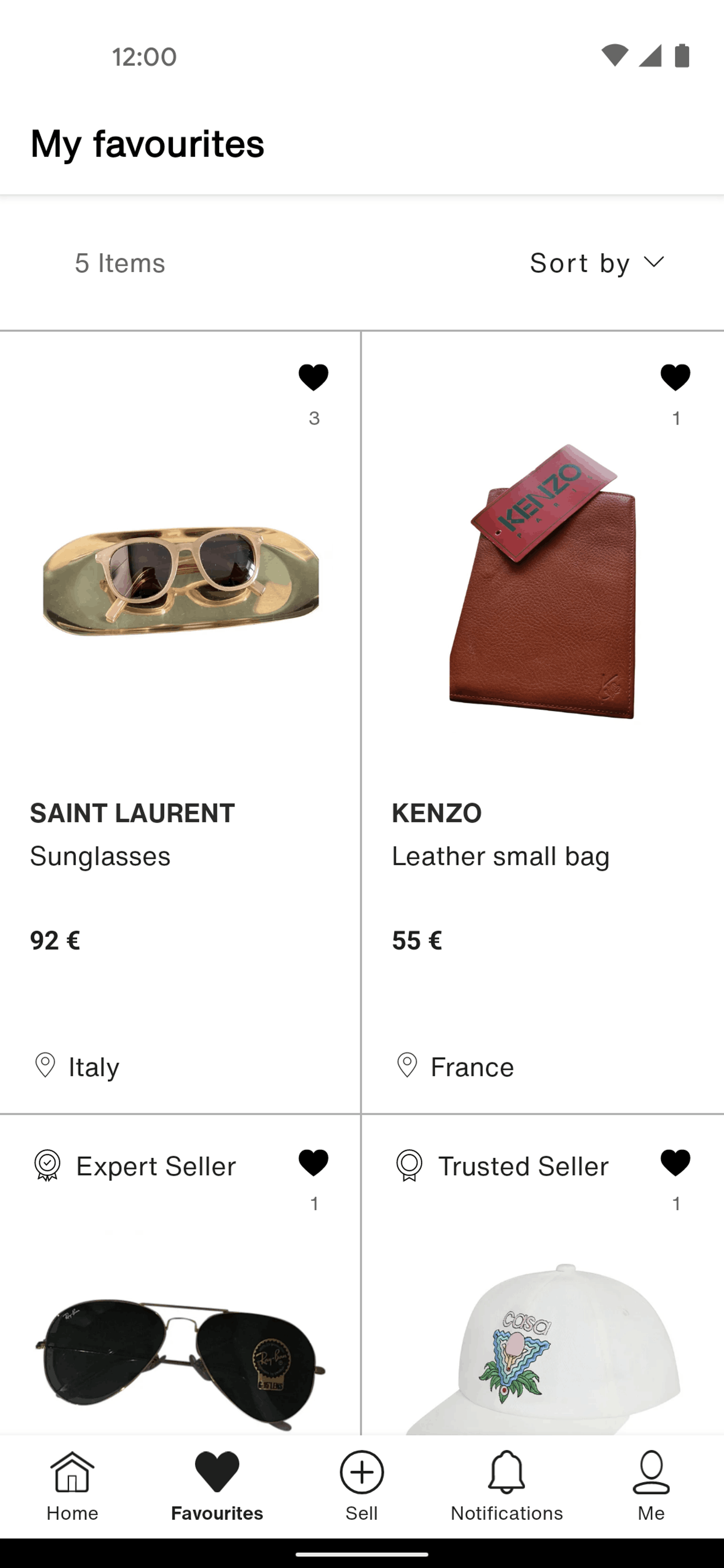 Vestiaire Collective Android Shopping interface screenshot 2