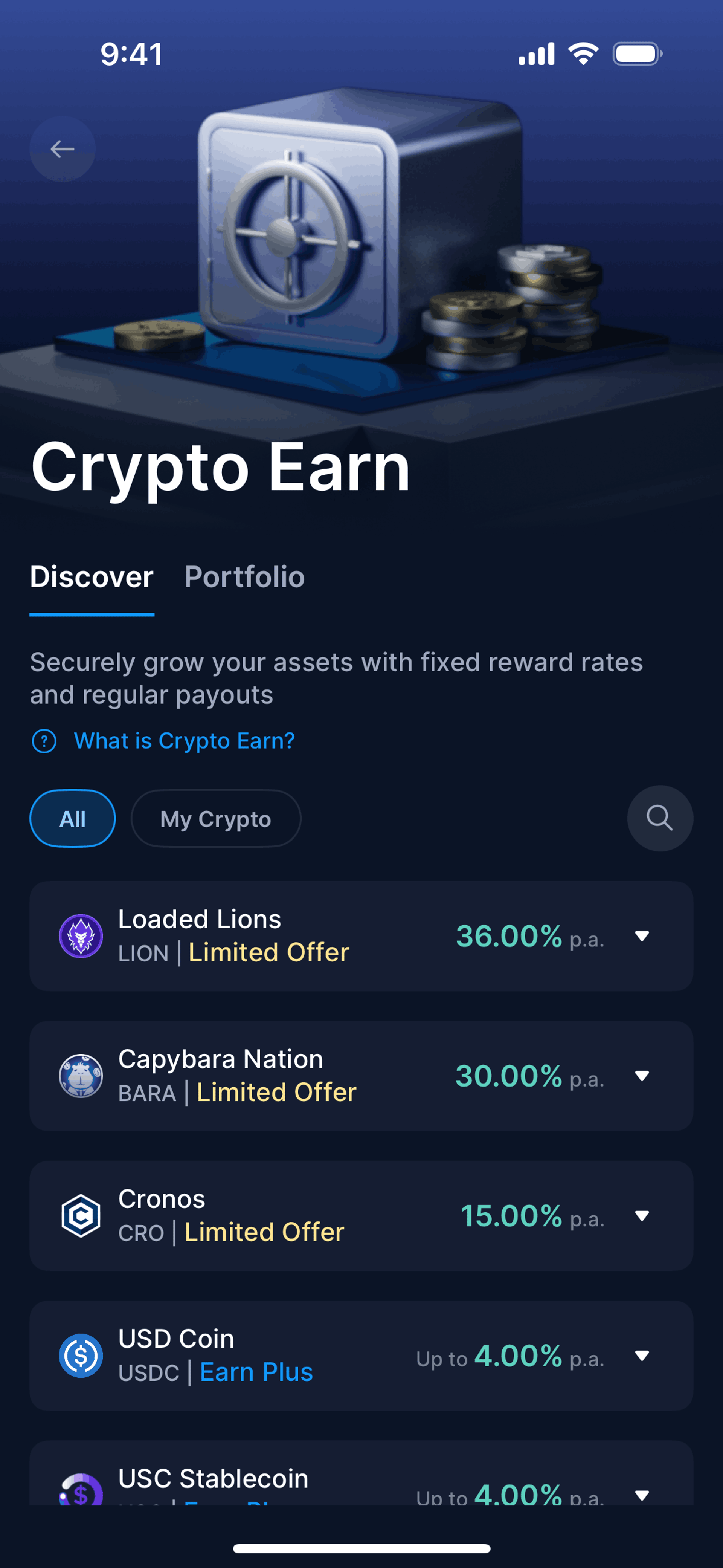 Crypto.com iOS Finance interface screenshot 24