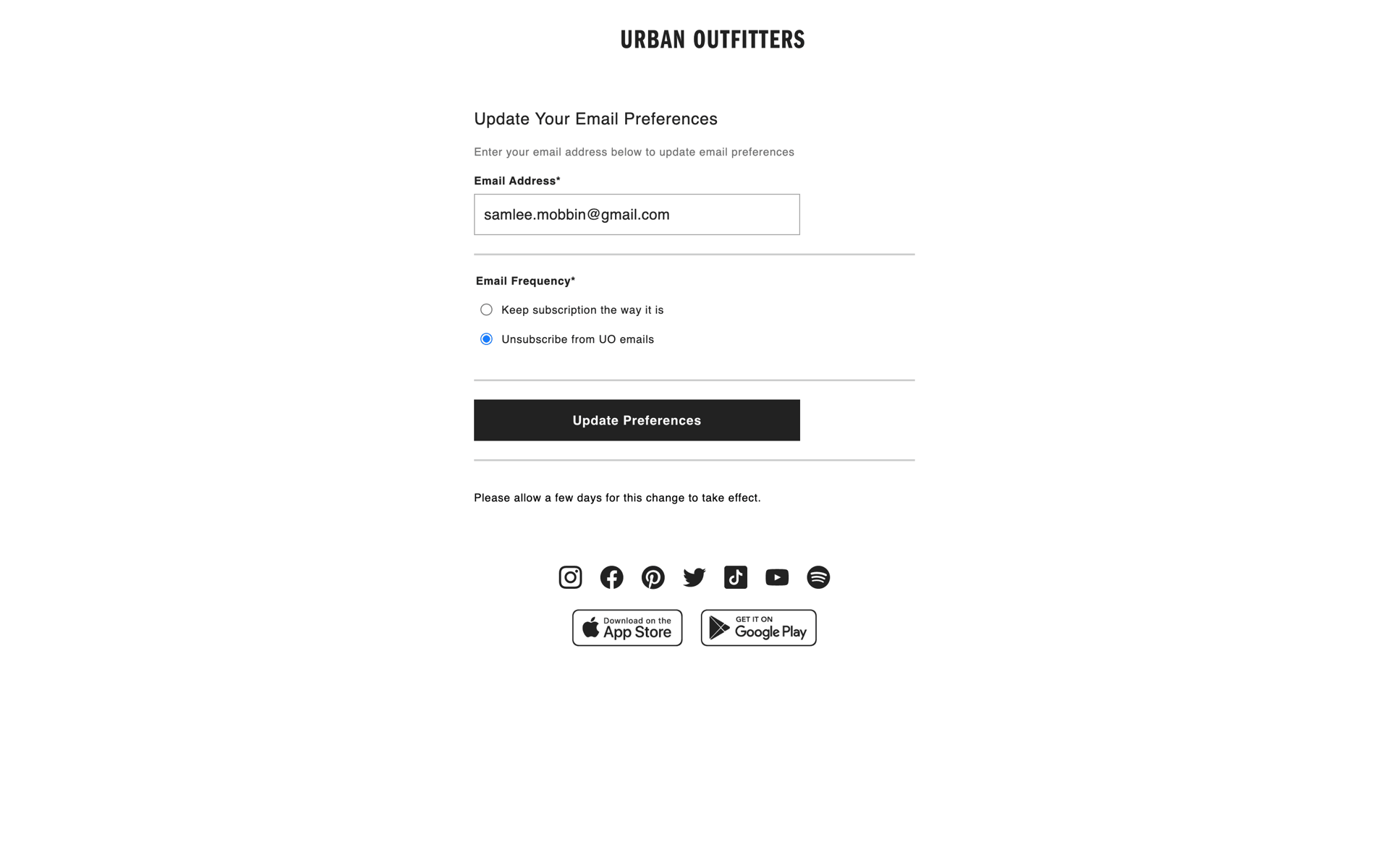 Urban Outfitters Web Shopping interface screenshot 13