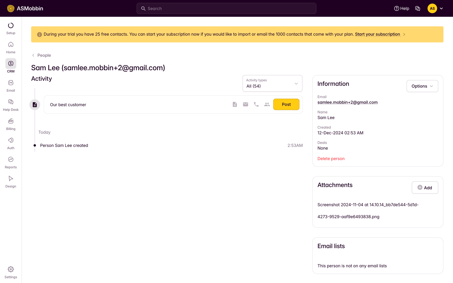 Outseta Web Business interface screenshot 7