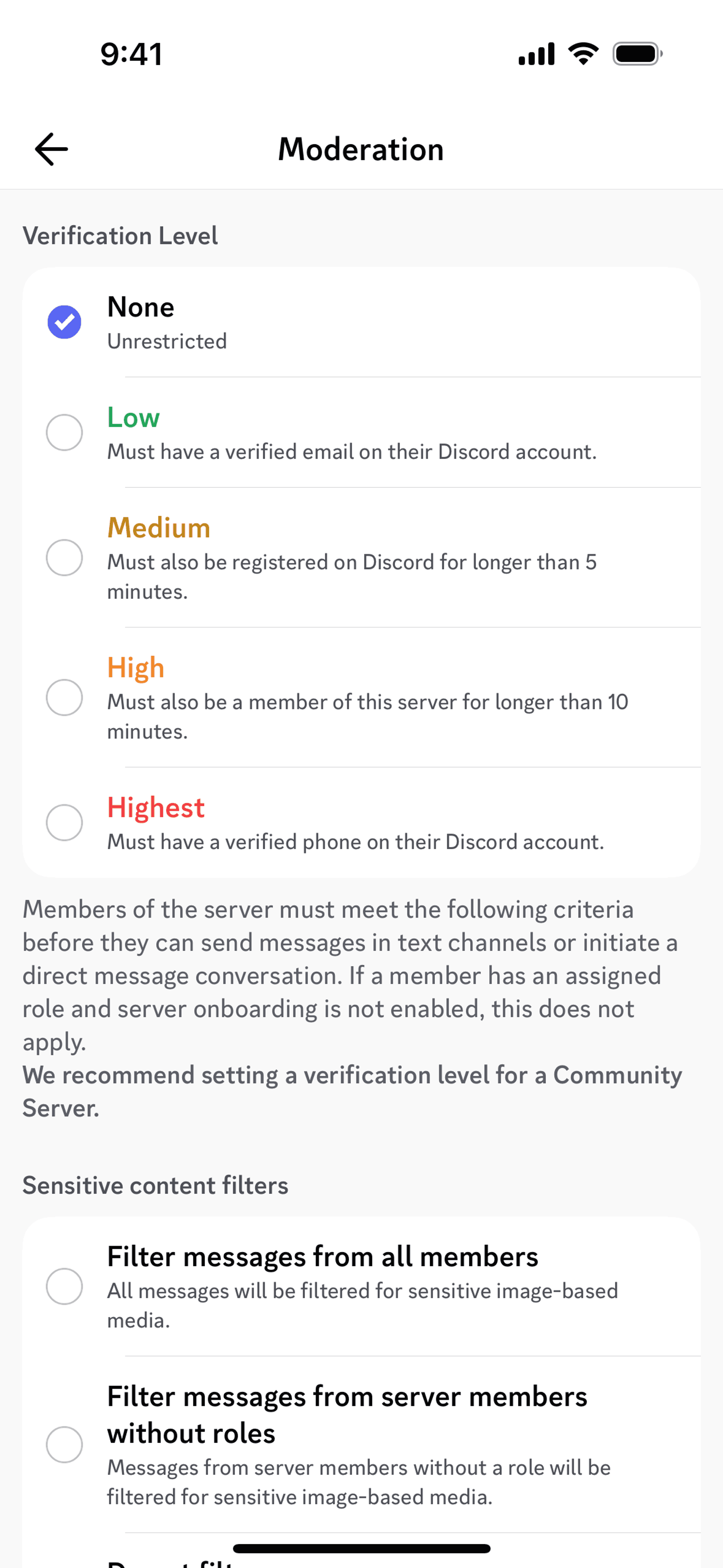 Discord iOS Social Networking interface screenshot 14