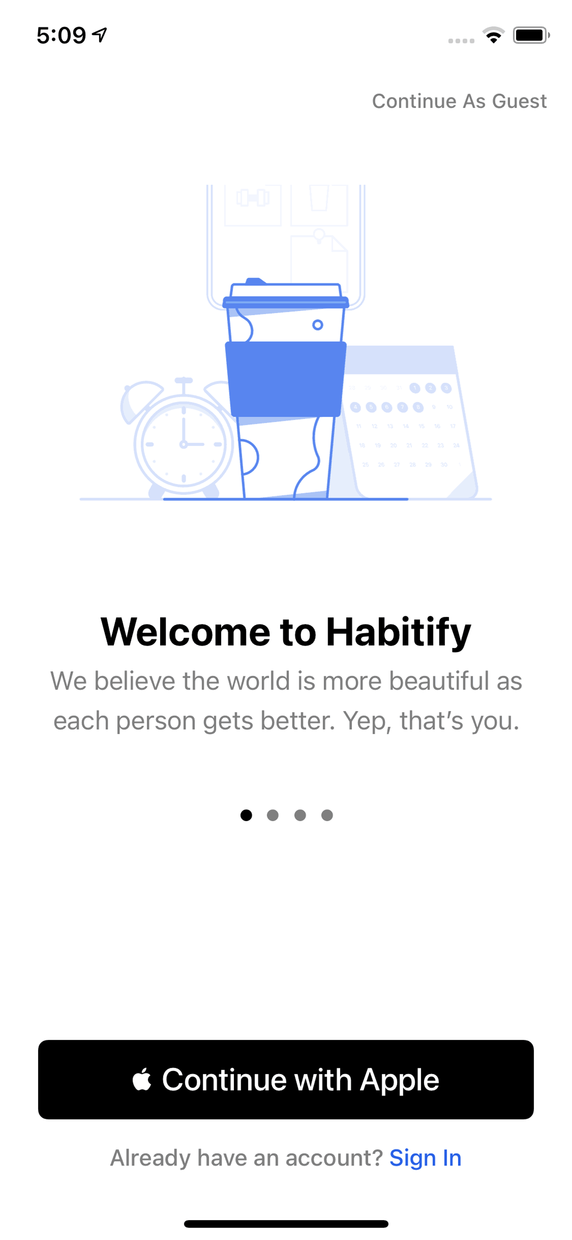 Habitify iOS Productivity interface screenshot 1