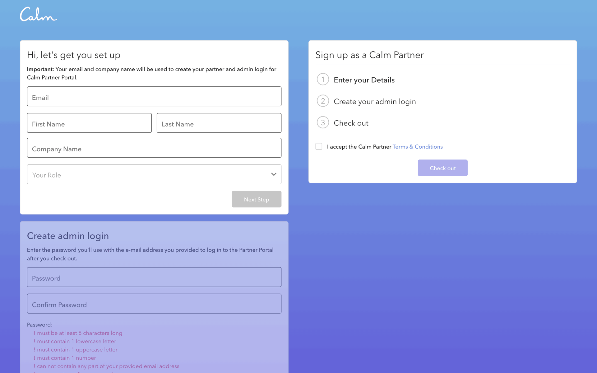 Calm Web Health & Fitness interface screenshot 19