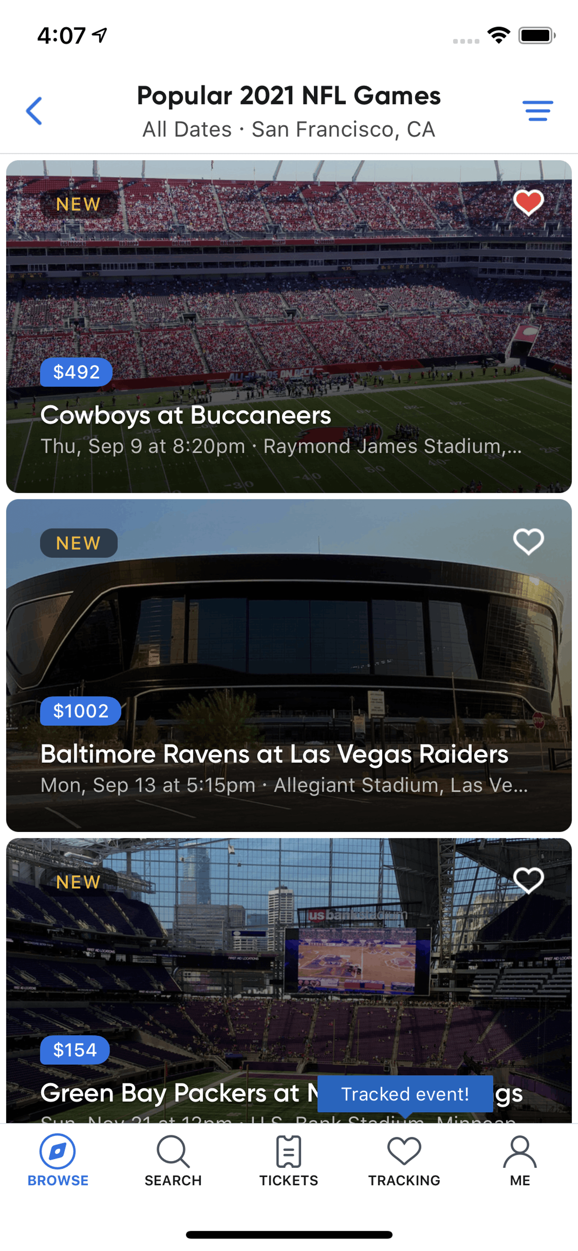 SeatGeek iOS Entertainment interface screenshot 12