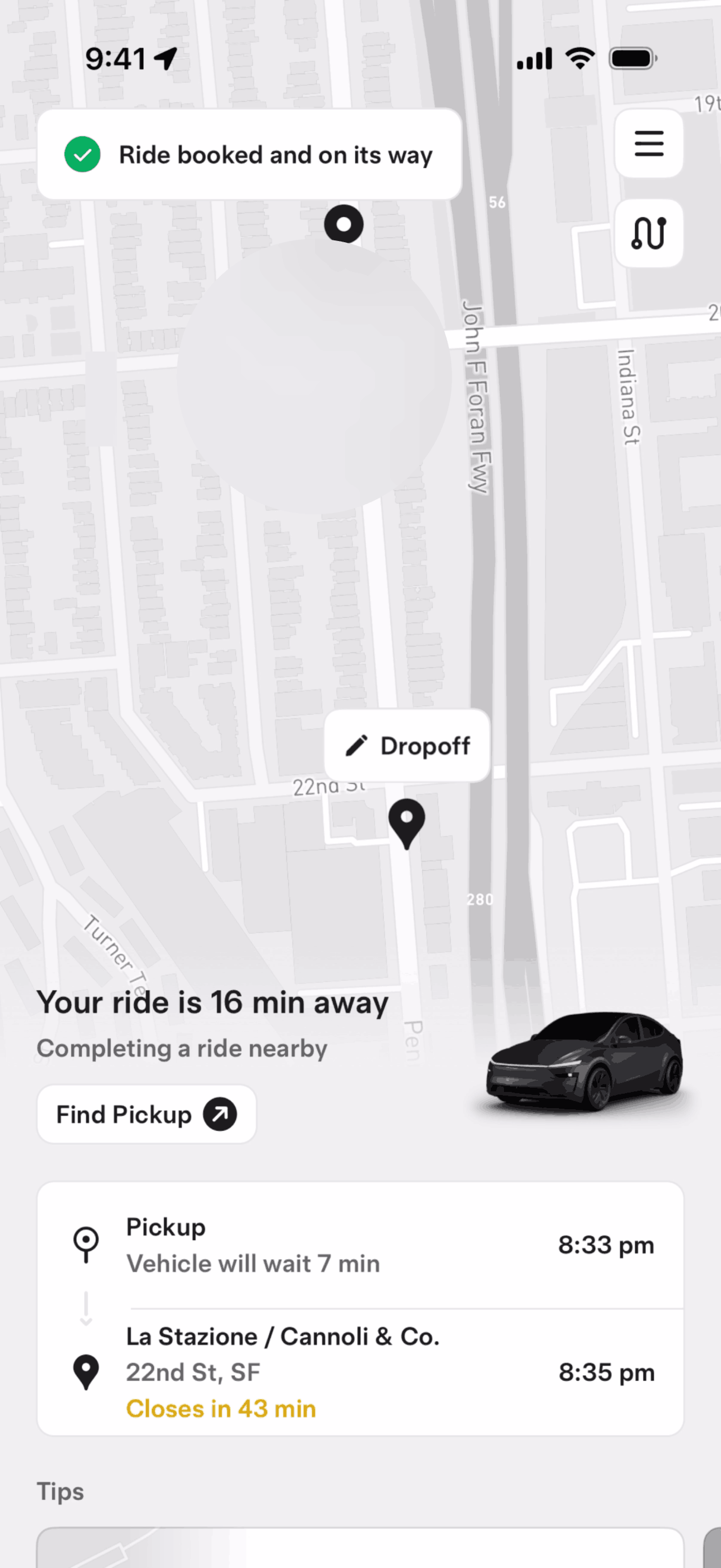 Tesla Robotaxi iOS Travel & Transportation interface screenshot 7