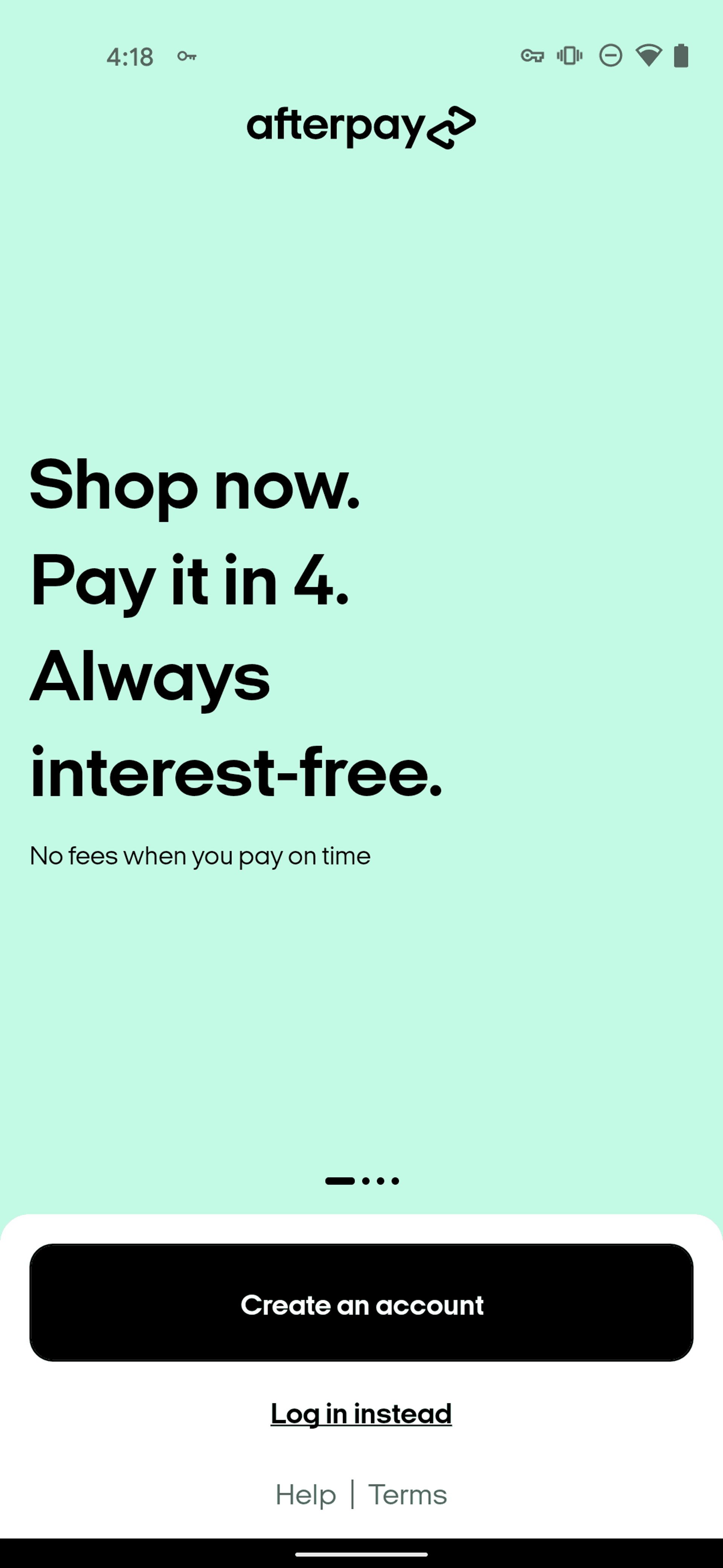 Afterpay Android Shopping interface screenshot 2