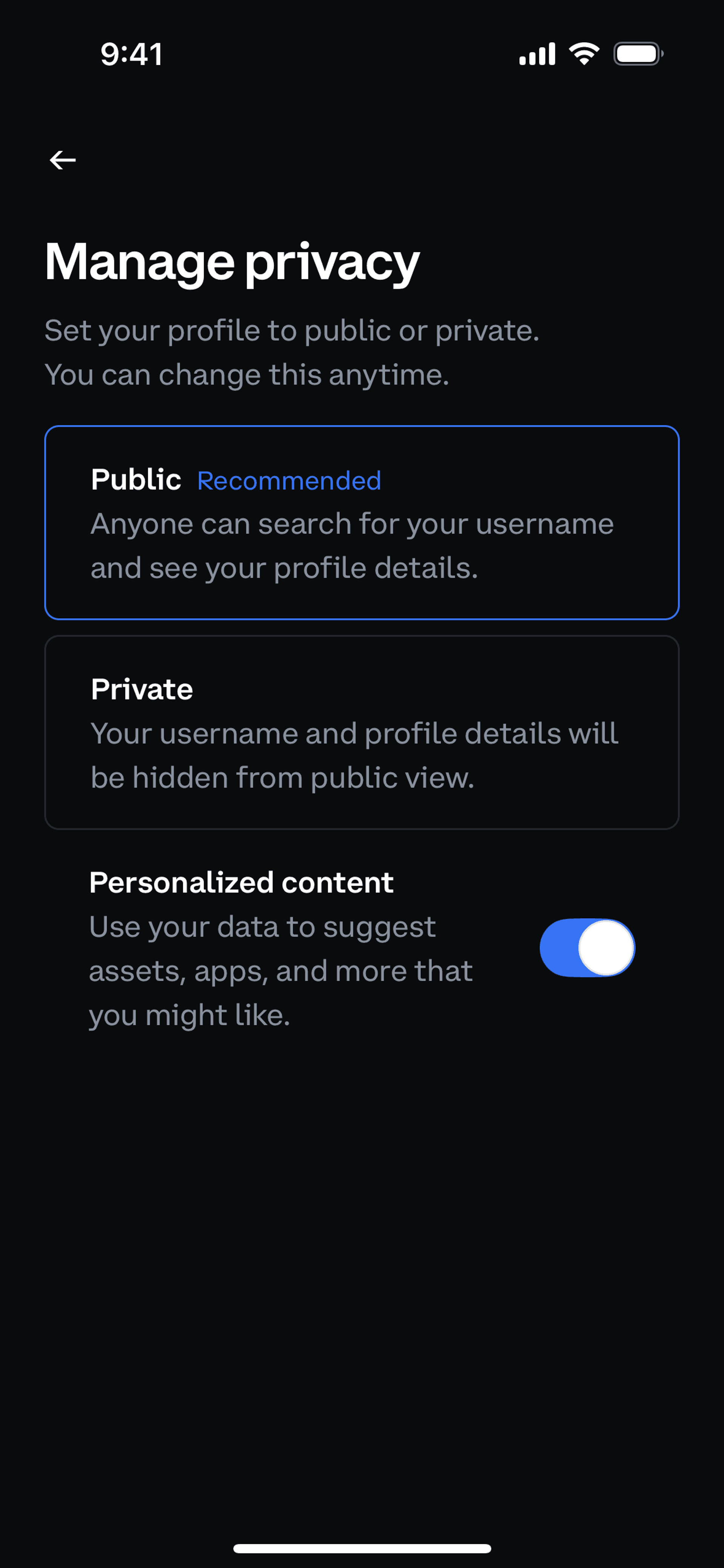 Coinbase Wallet iOS Finance interface screenshot 13