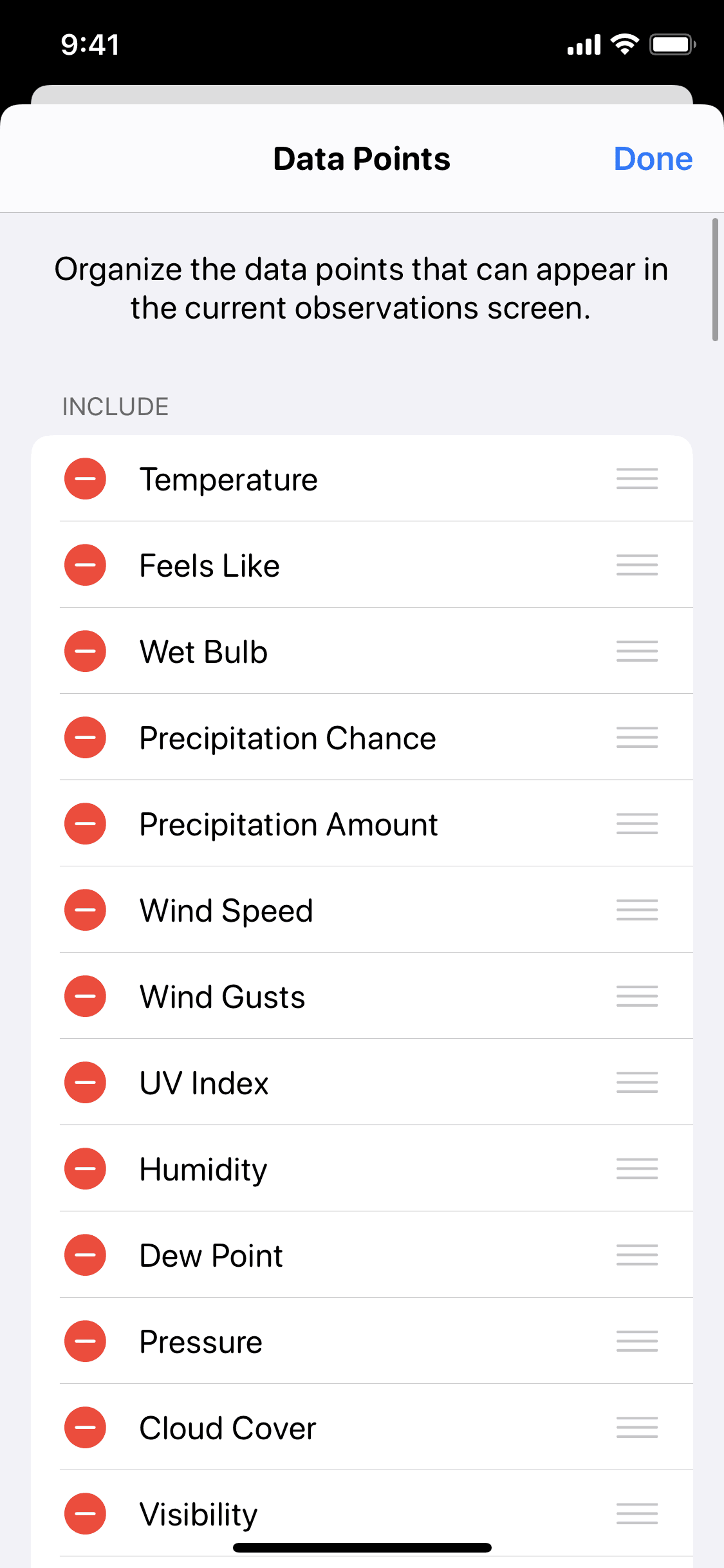 CARROT Weather iOS Lifestyle interface screenshot 17