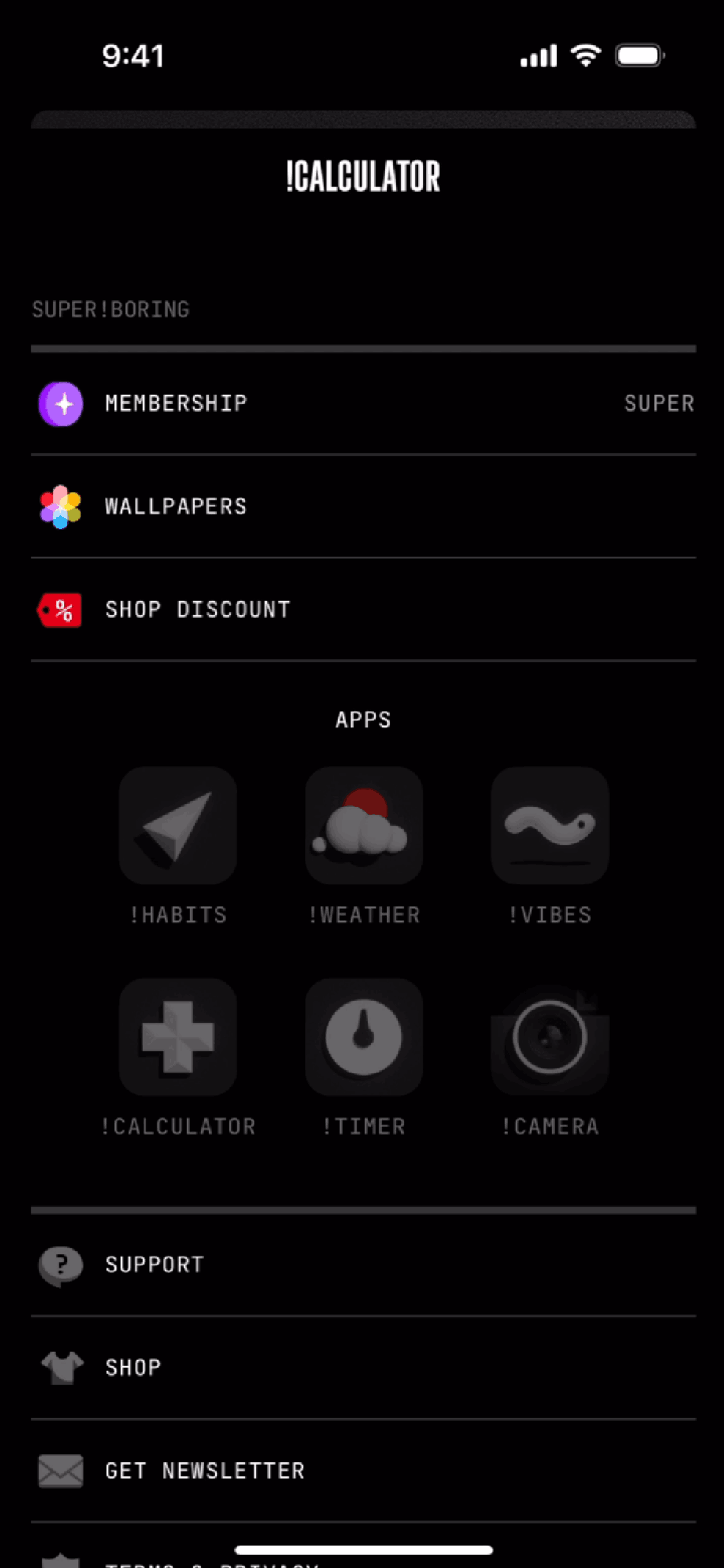 (Not Boring) Calculator iOS Utilities interface screenshot 10