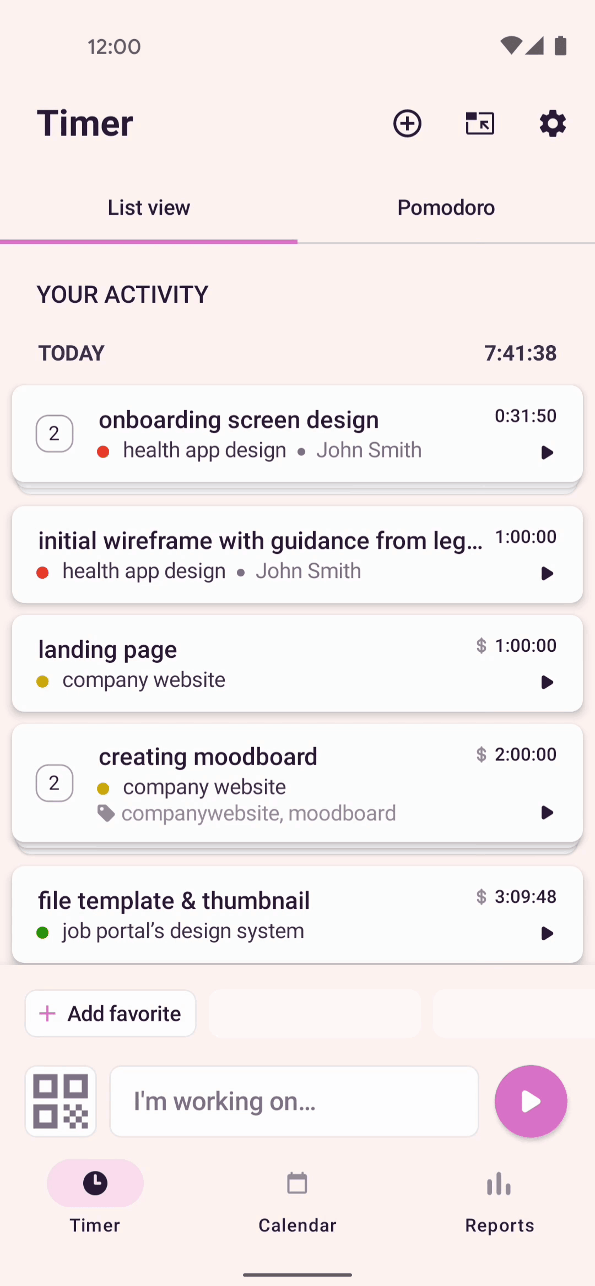 Toggl Track Android Business interface screenshot 3