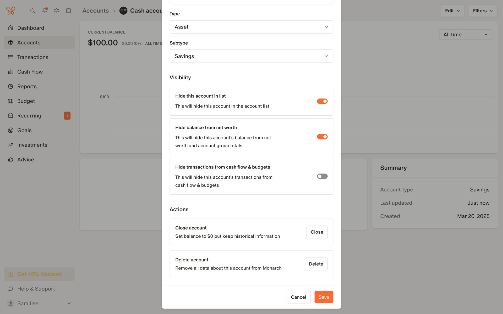 Monarch Web Finance interface screenshot 4