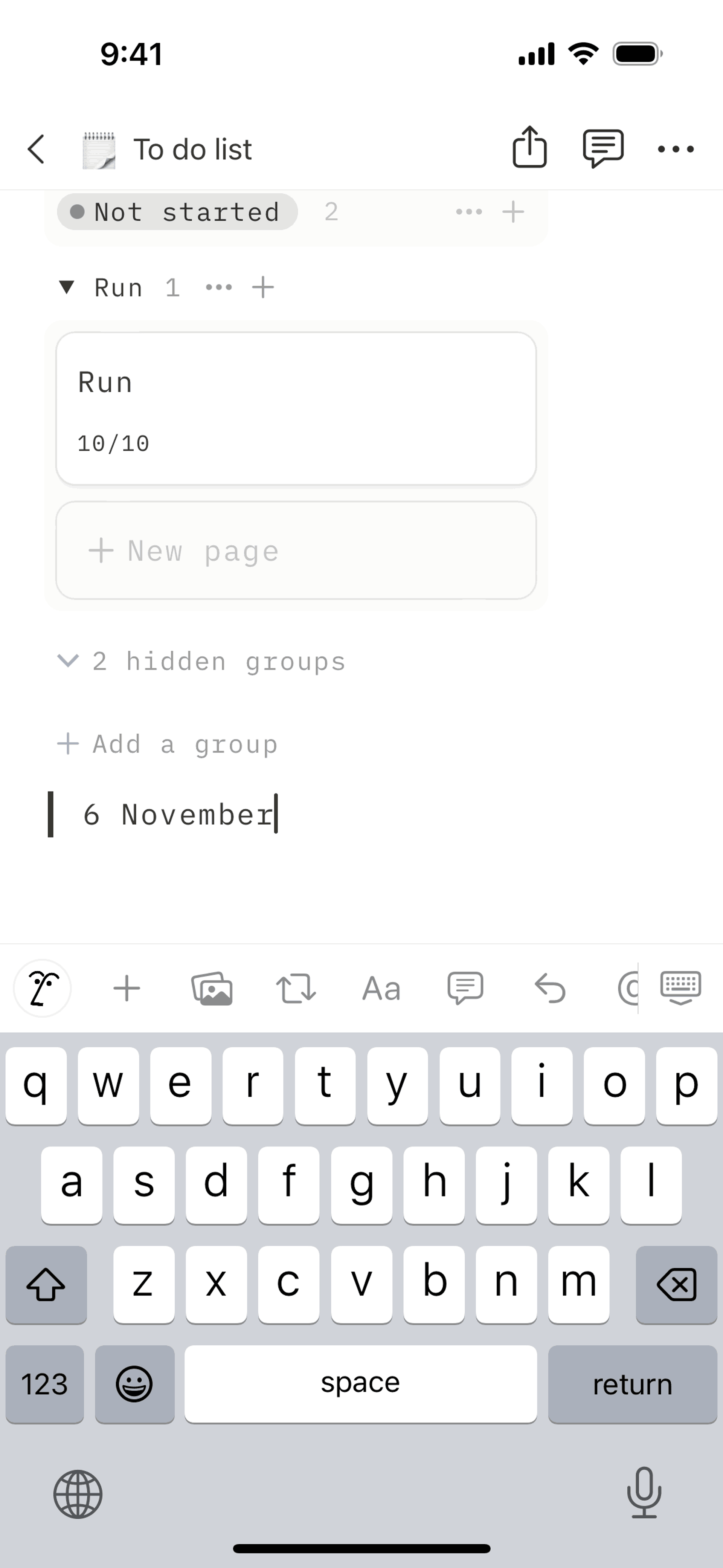 Notion iOS Collaboration interface screenshot 12