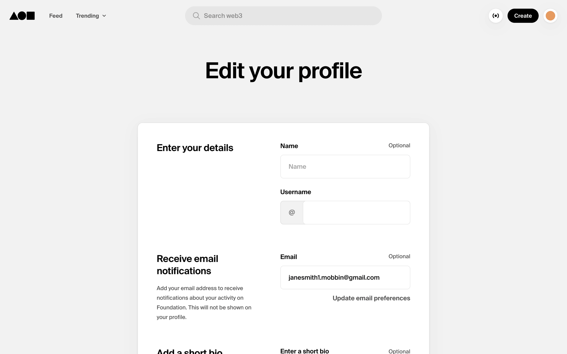Foundation Web Crypto & Web3 interface screenshot 24