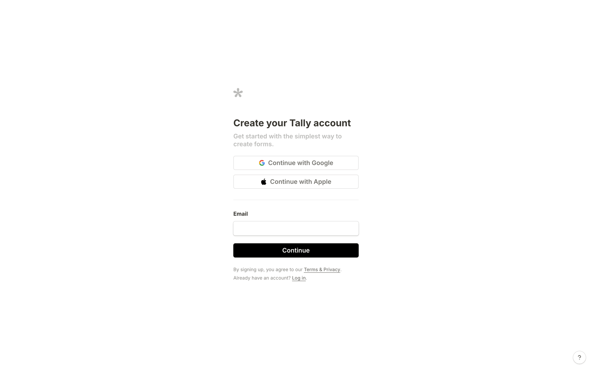 Tally Web Productivity interface screenshot 4