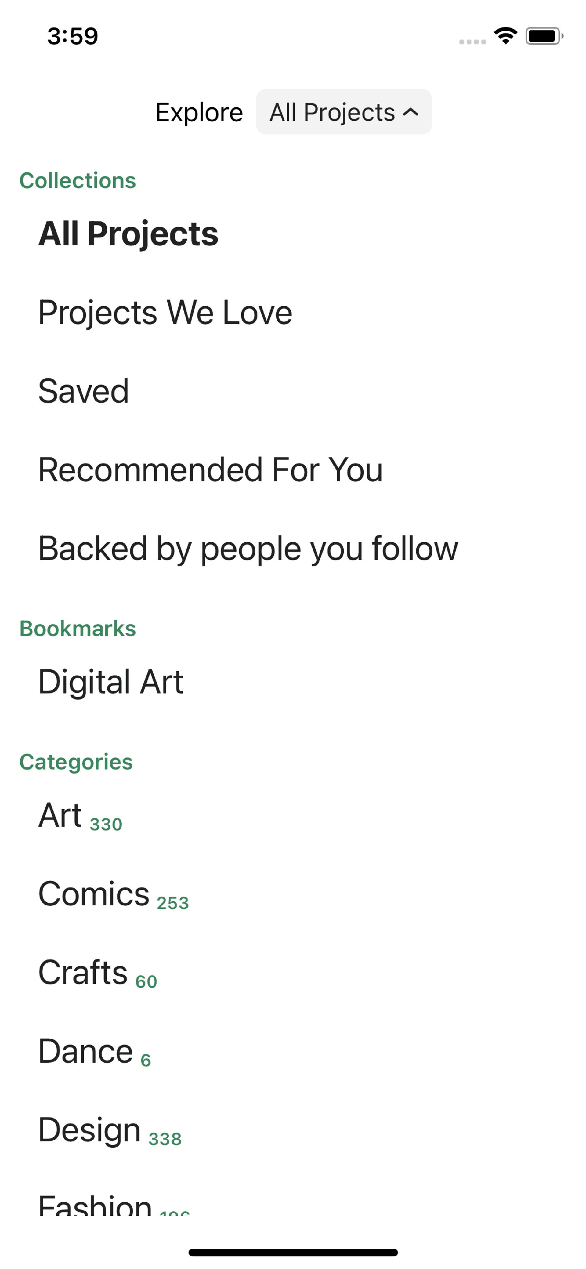 Kickstarter iOS Social Networking interface screenshot 6