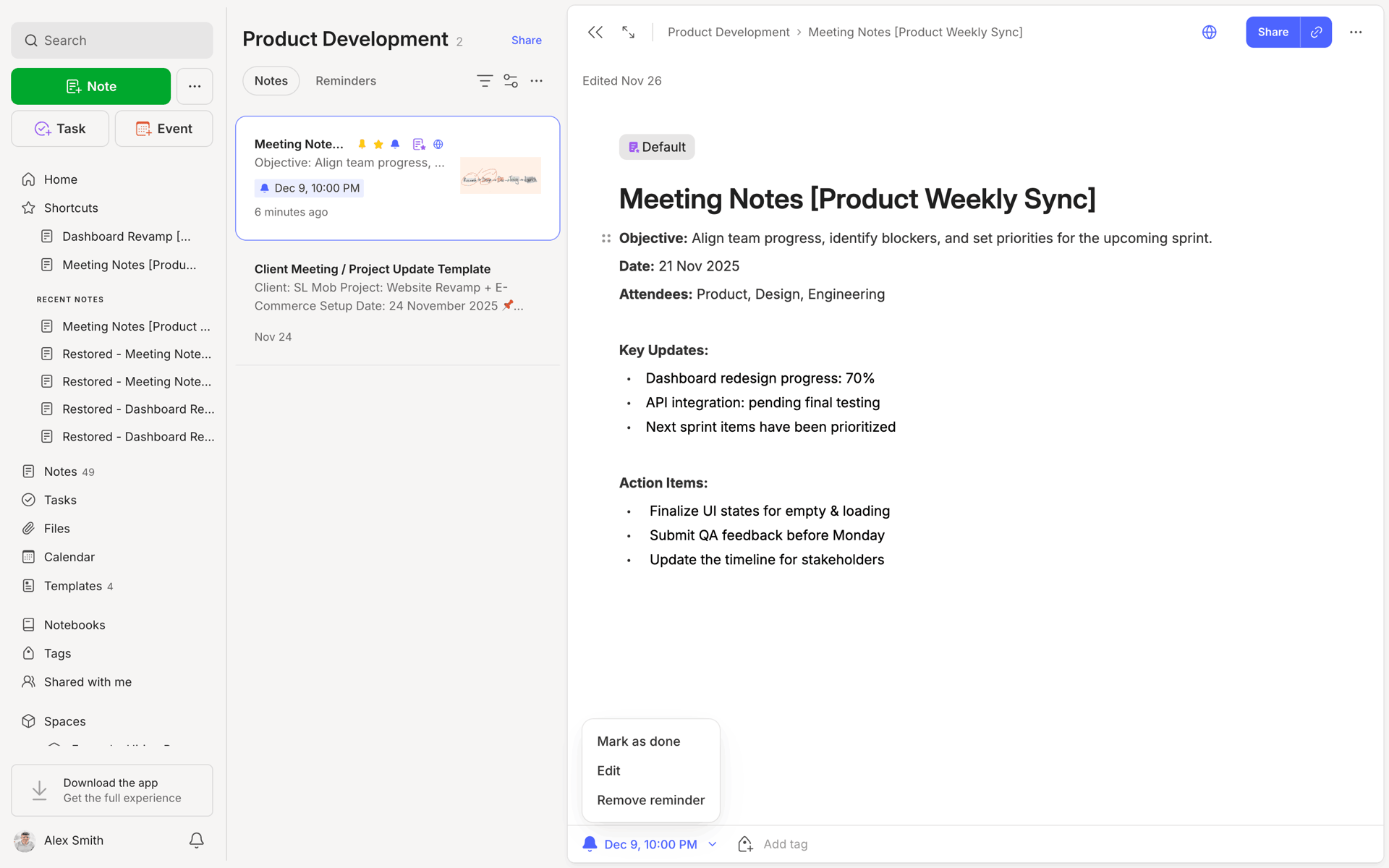 Evernote Web Productivity interface screenshot 21