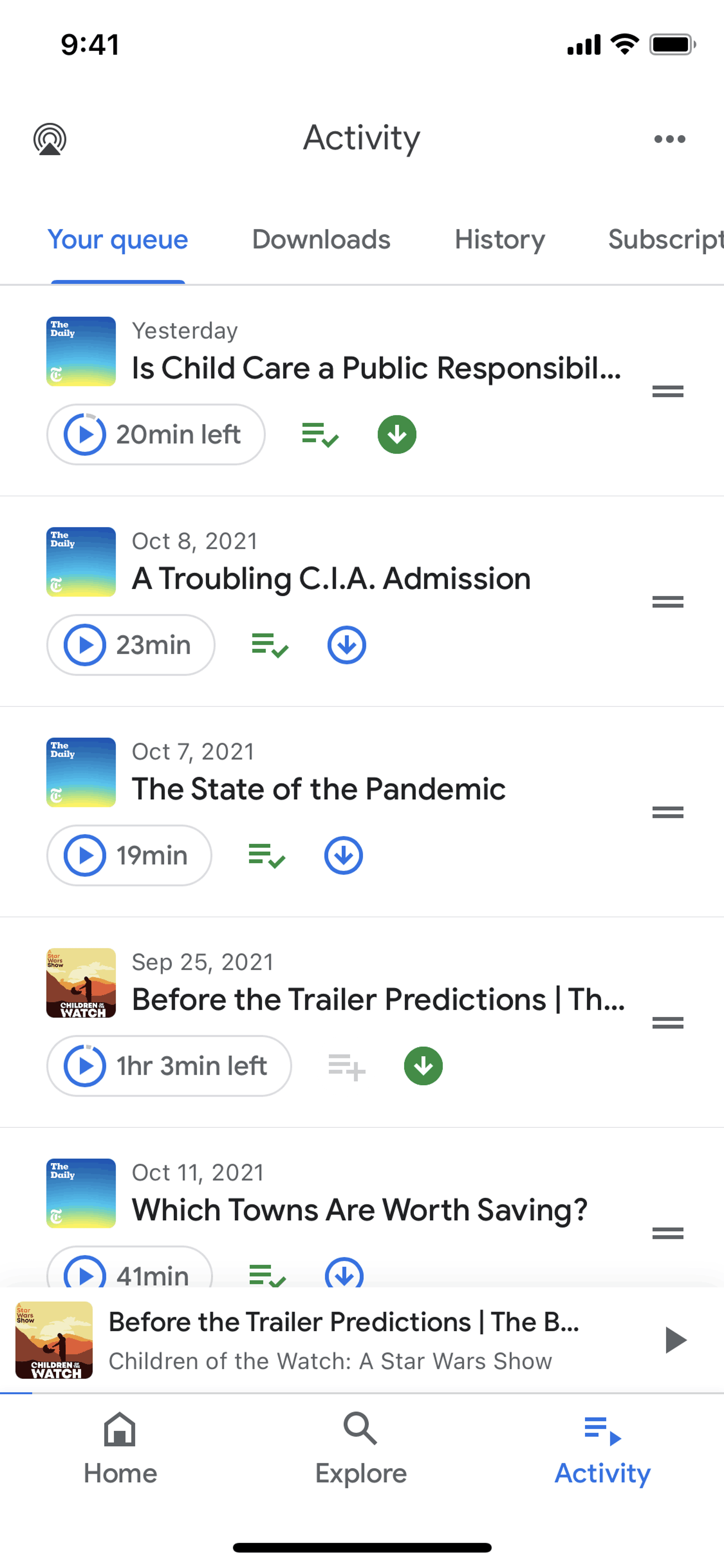 Google Podcasts iOS Entertainment interface screenshot 3
