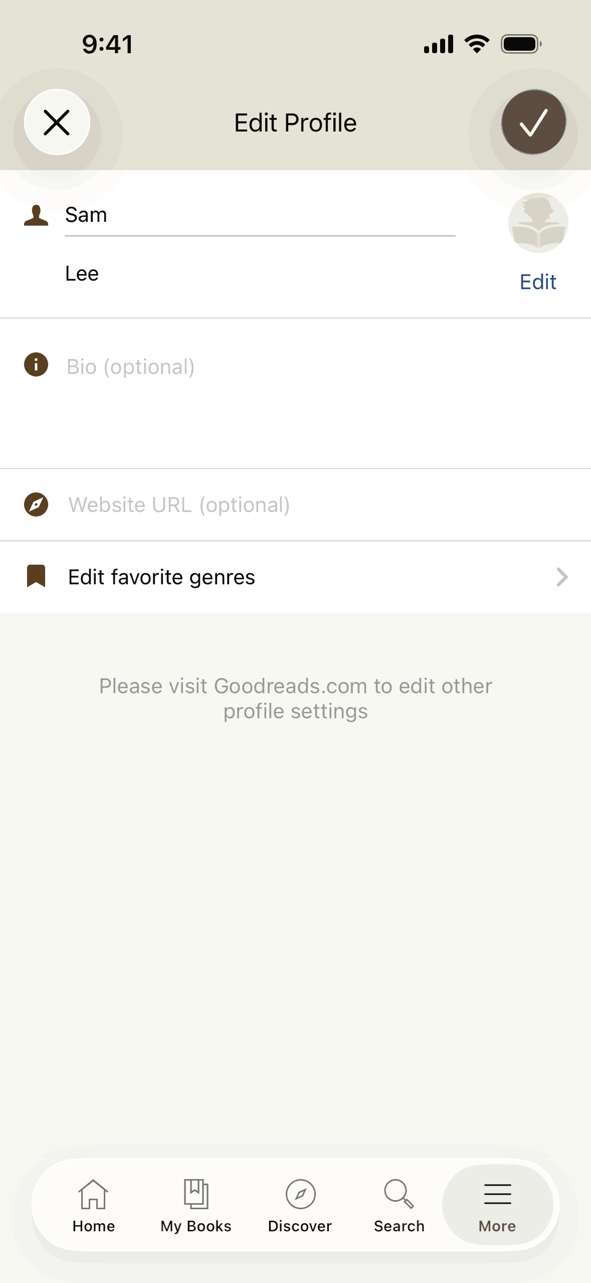 Goodreads iOS Education interface screenshot 10